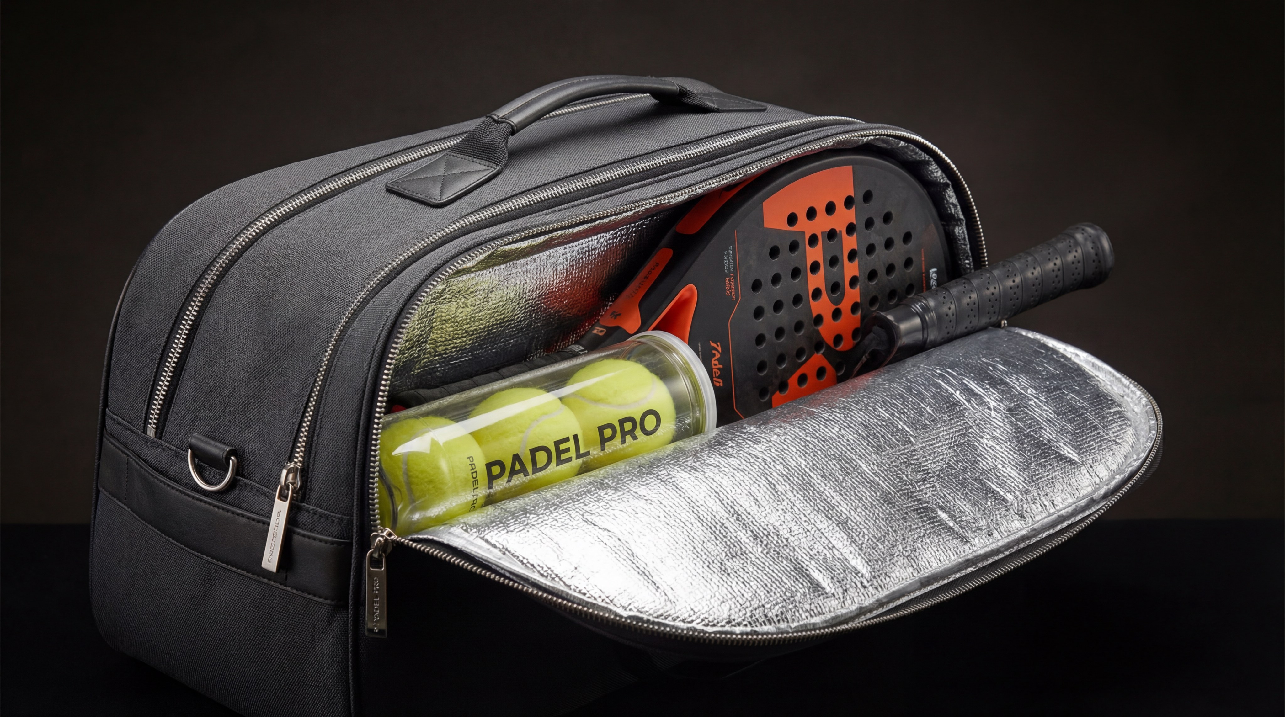 premium padel bag with thermal lining