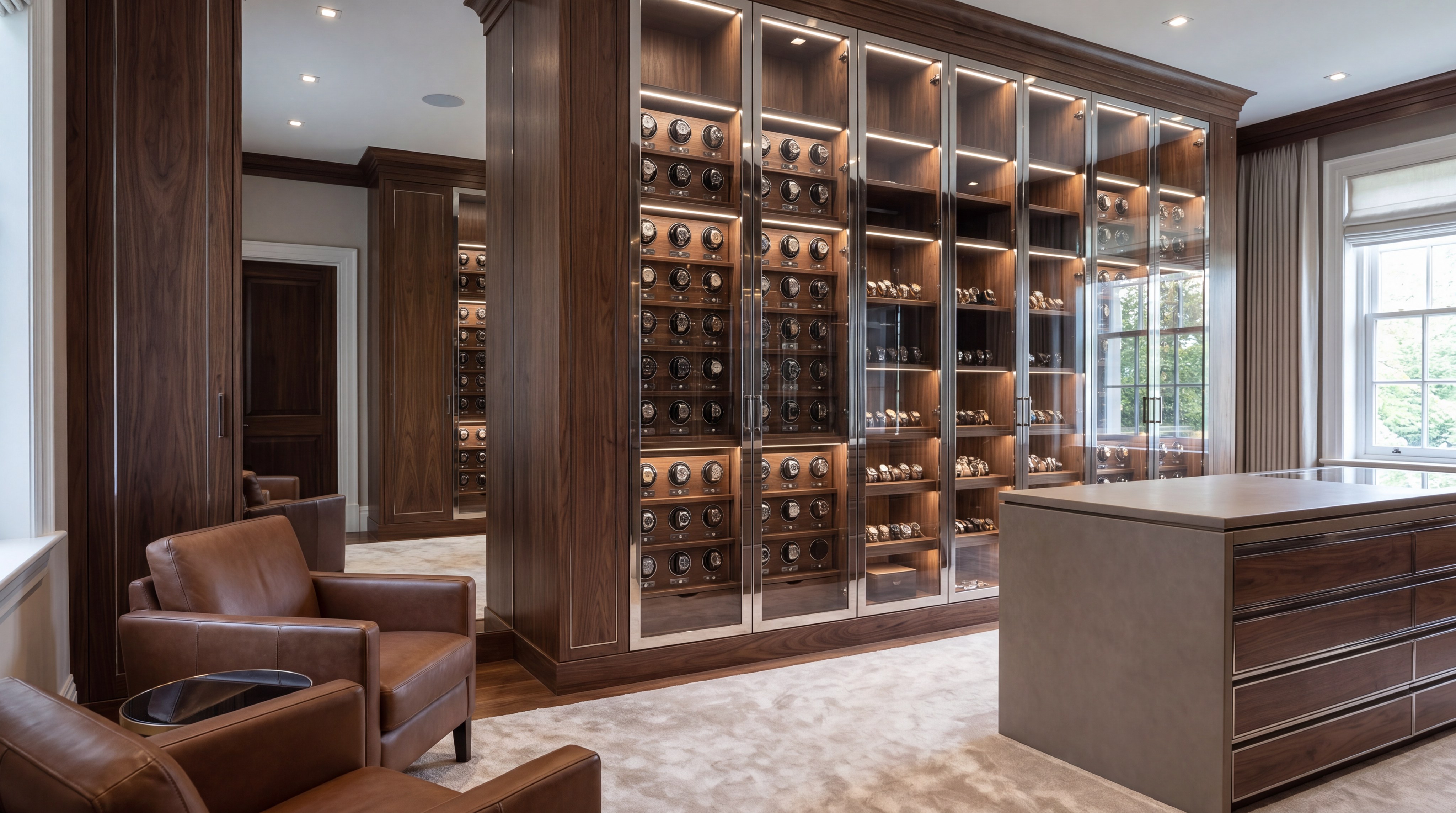 Luxury watch safe cabinet with multiple drawers