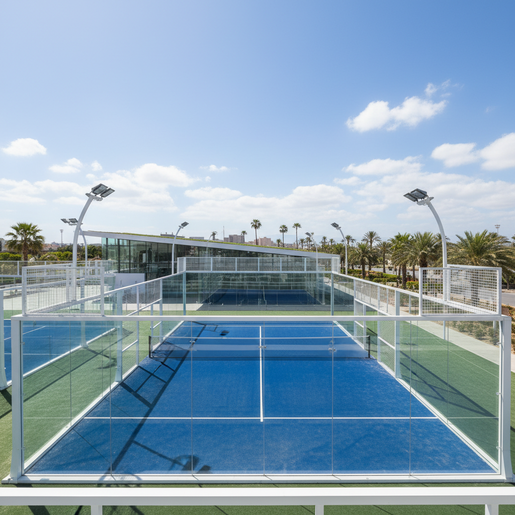 Modern Padel Court Cinematic Shot