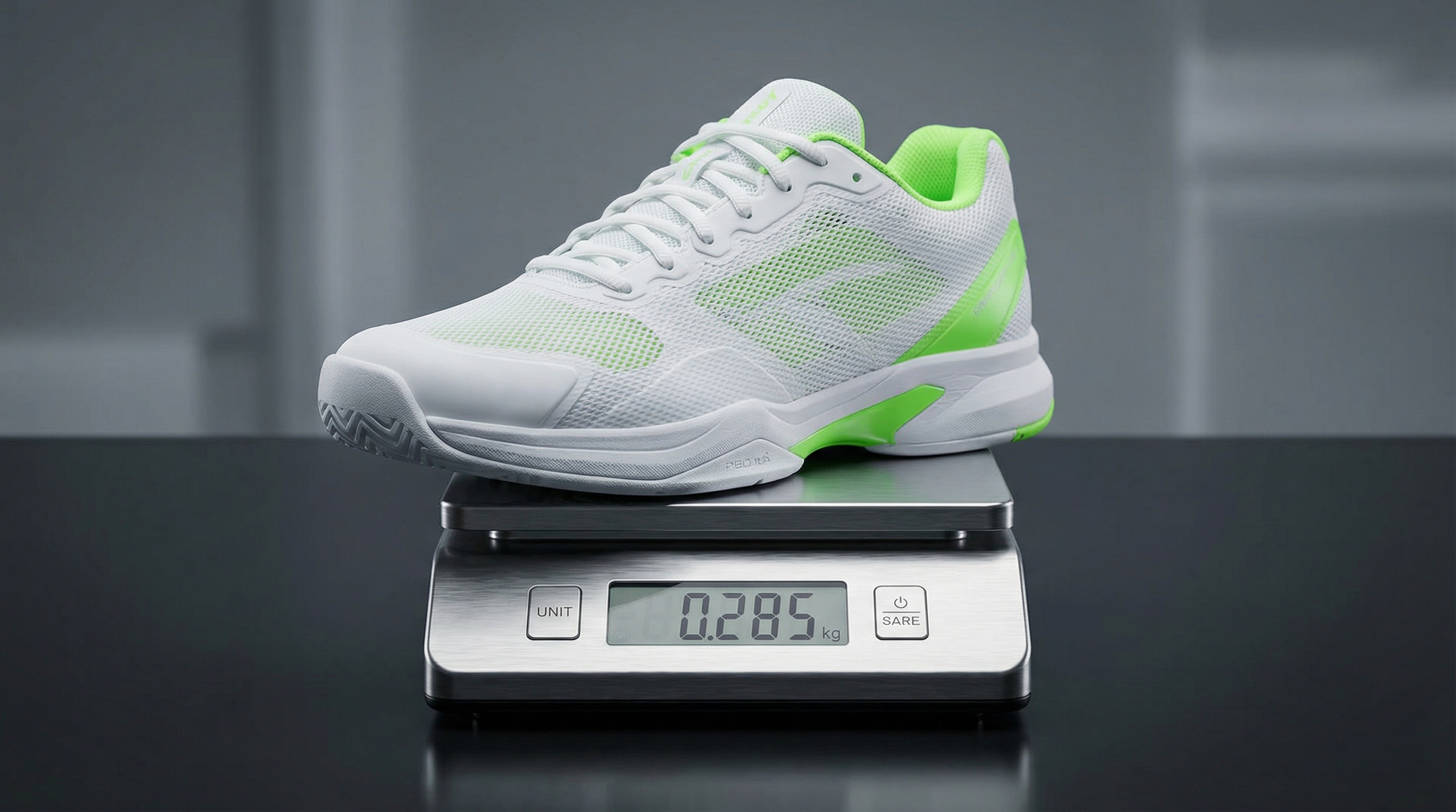 Lightweight Padel Shoe on Precision Scale