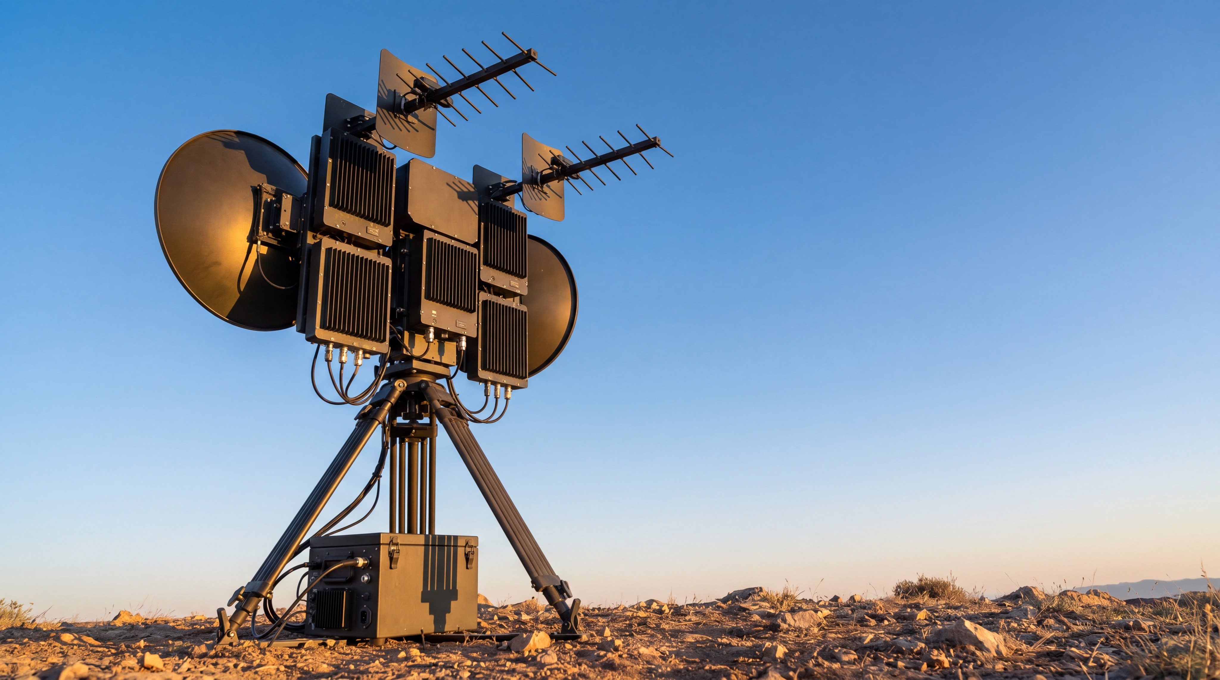 Drone signal jammer antenna array