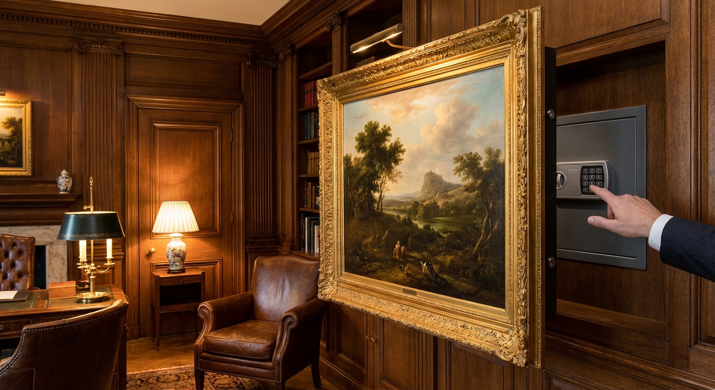 hidden wall safe painting