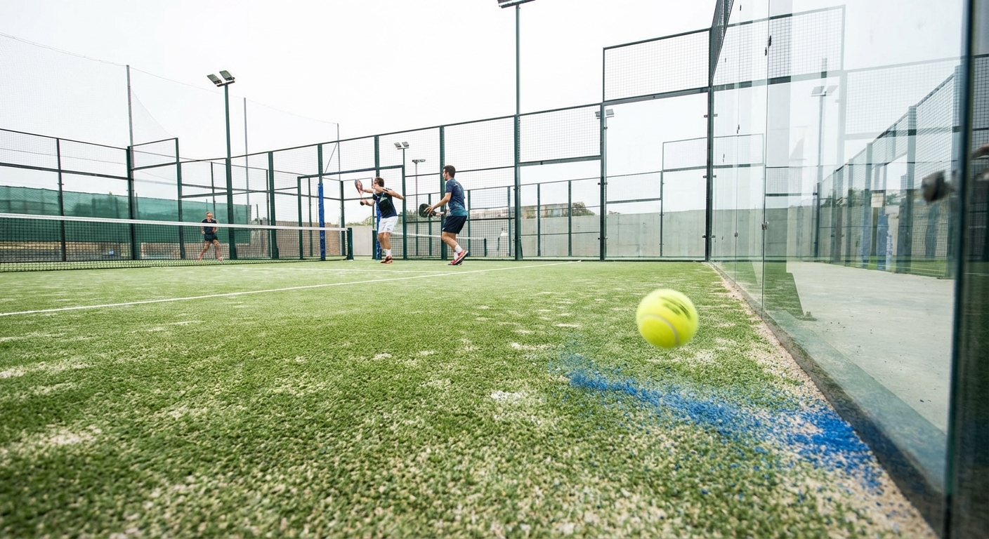 Padel bandeja shot low bounce