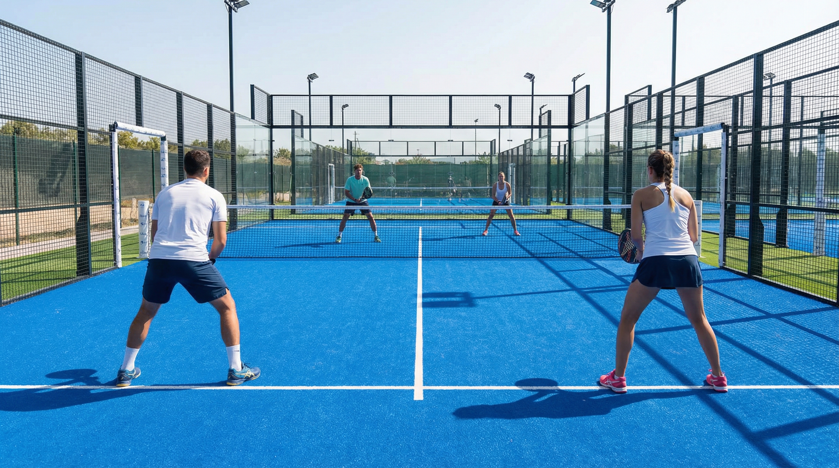 Padel doubles court action