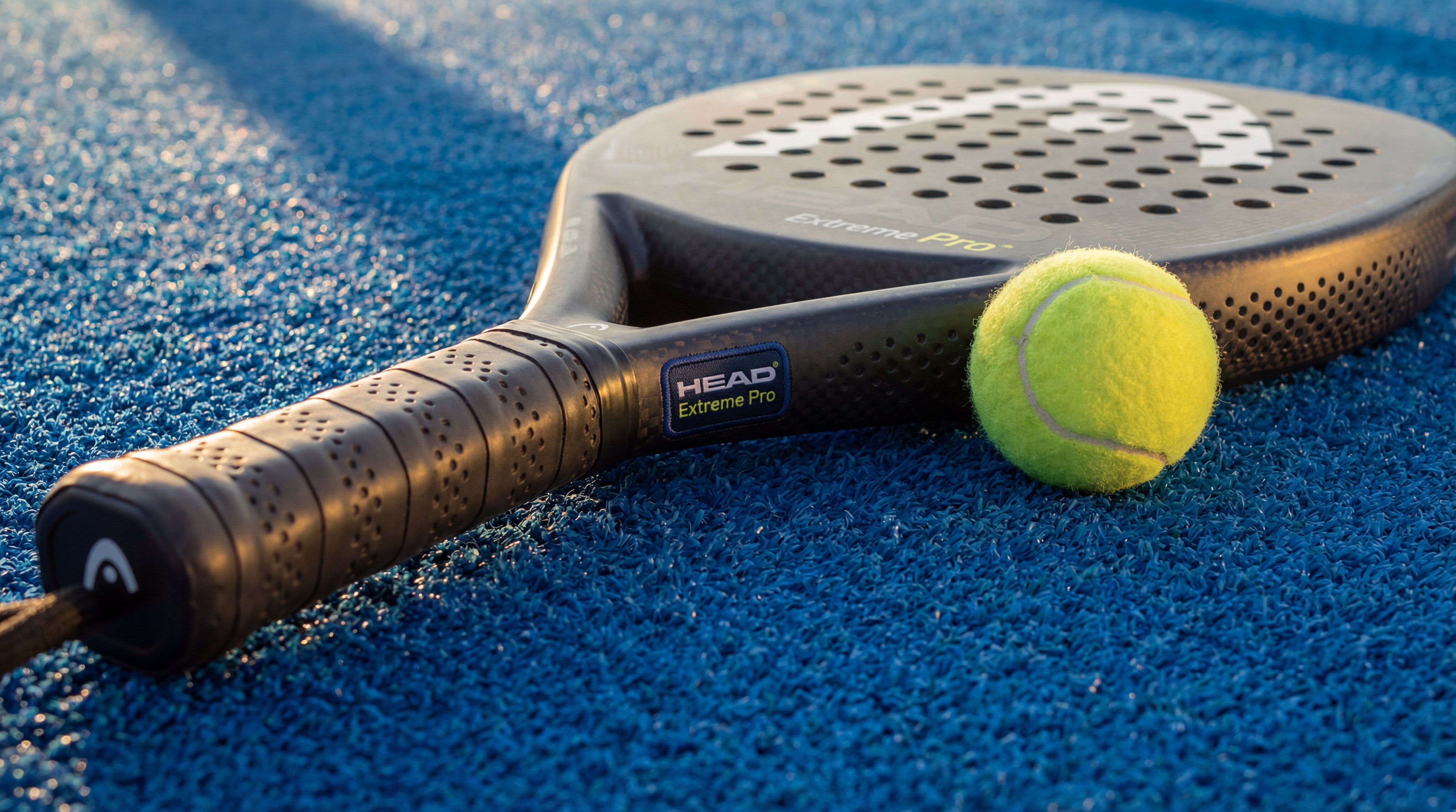 padel racket professional court closeup