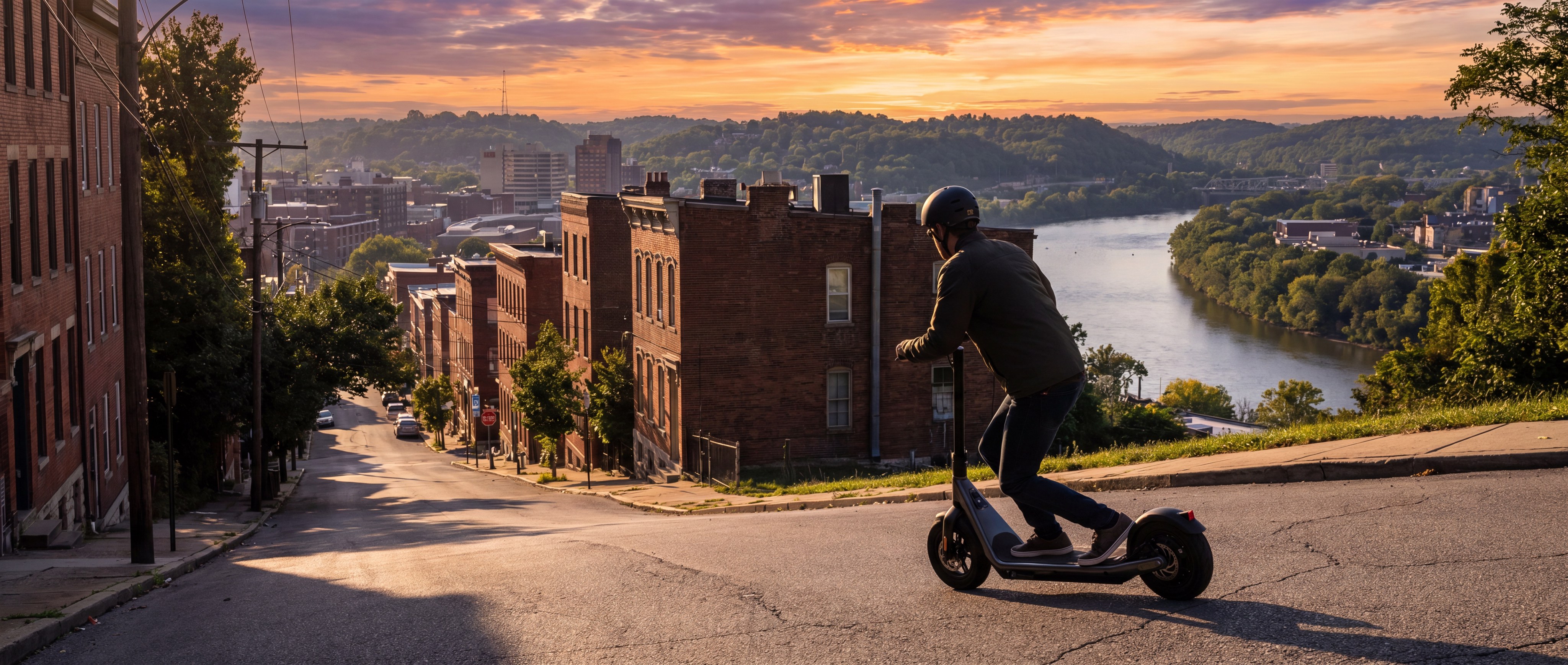 Cincinnati Electric Scooter Sunset