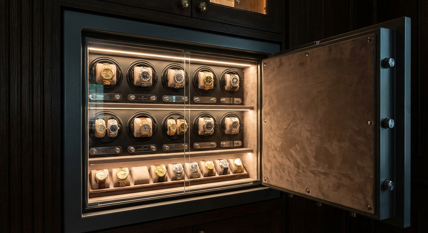 luxury watch collection safe display