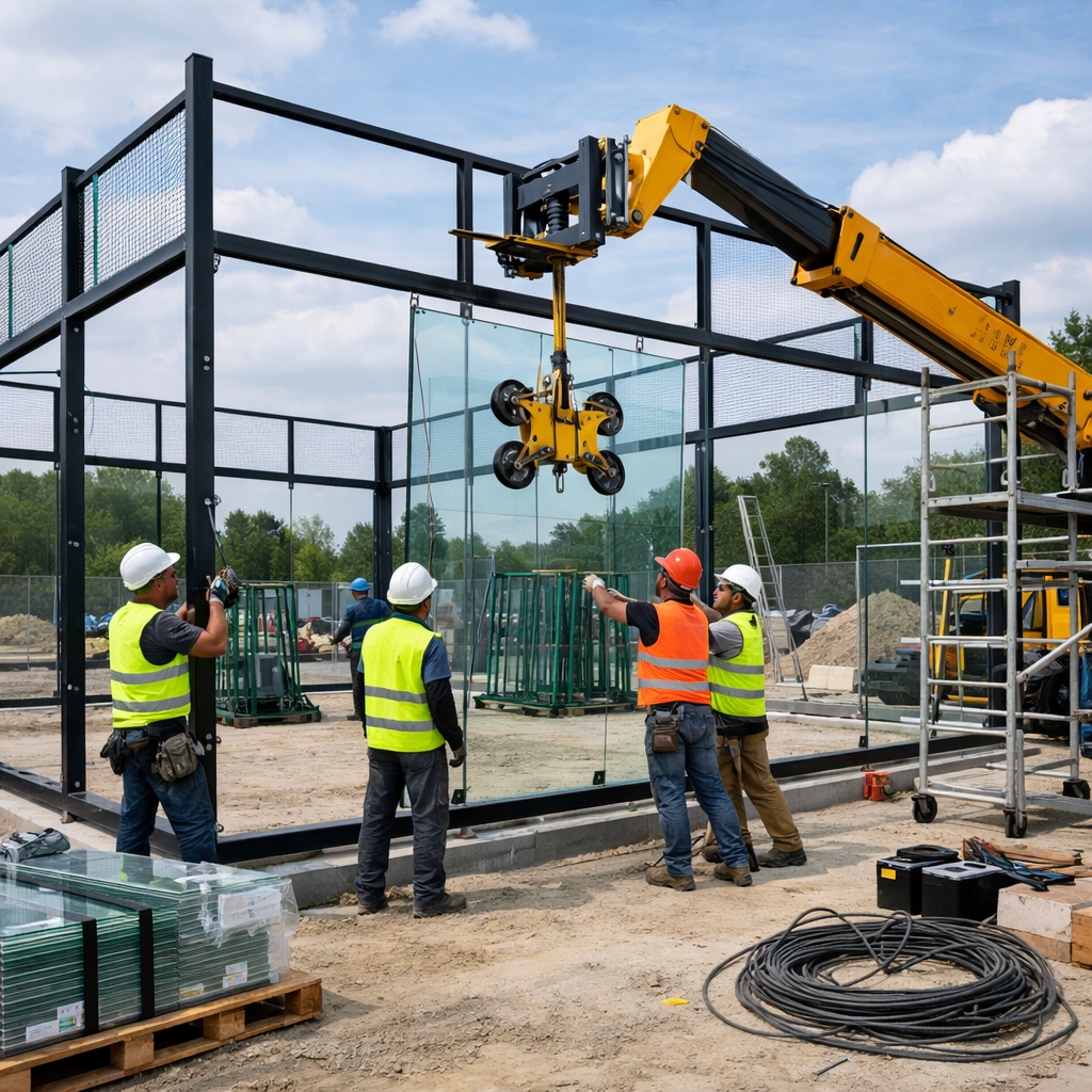 padel court construction visualization