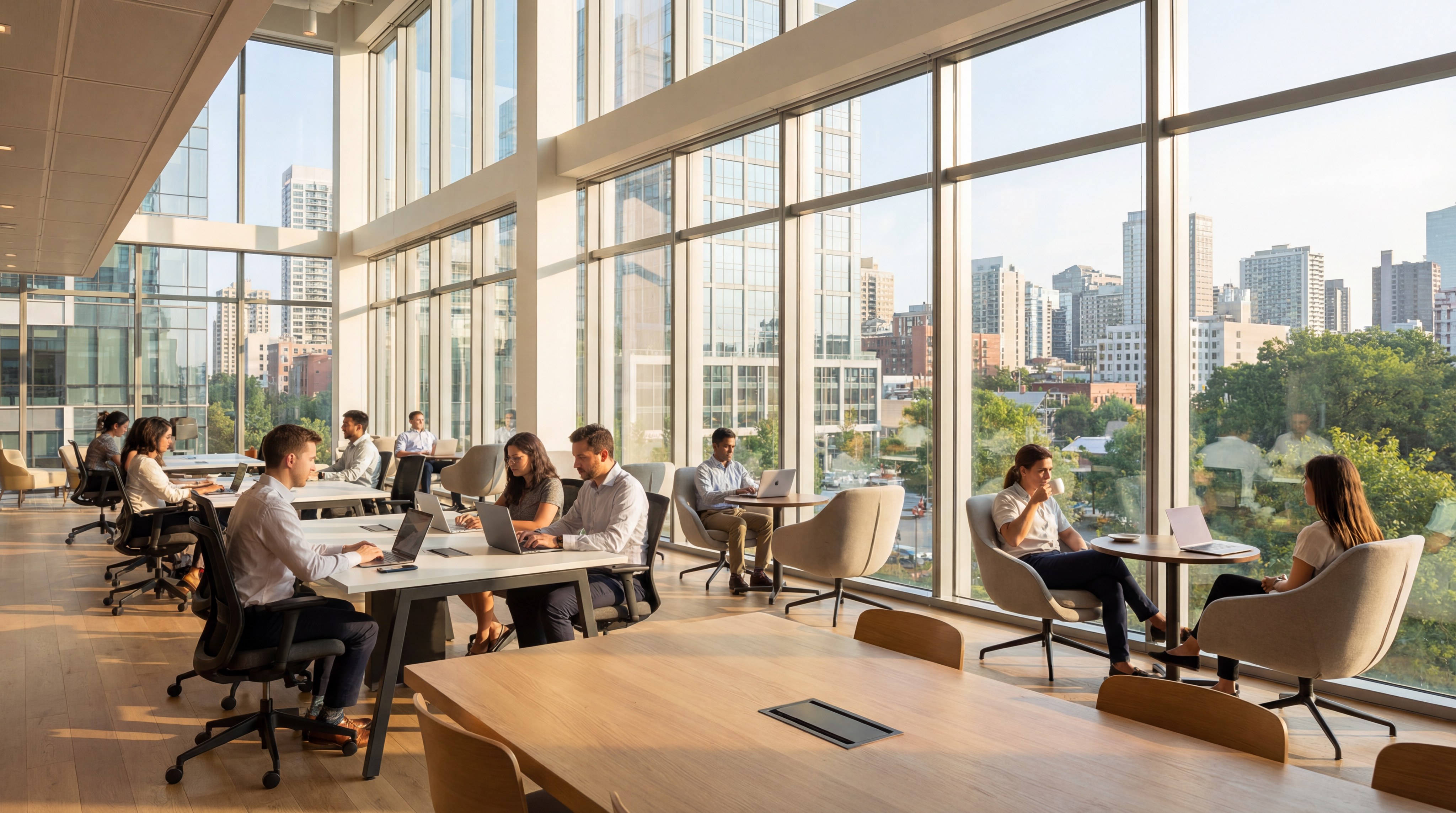 Modern Sun-Drenched Office Interior