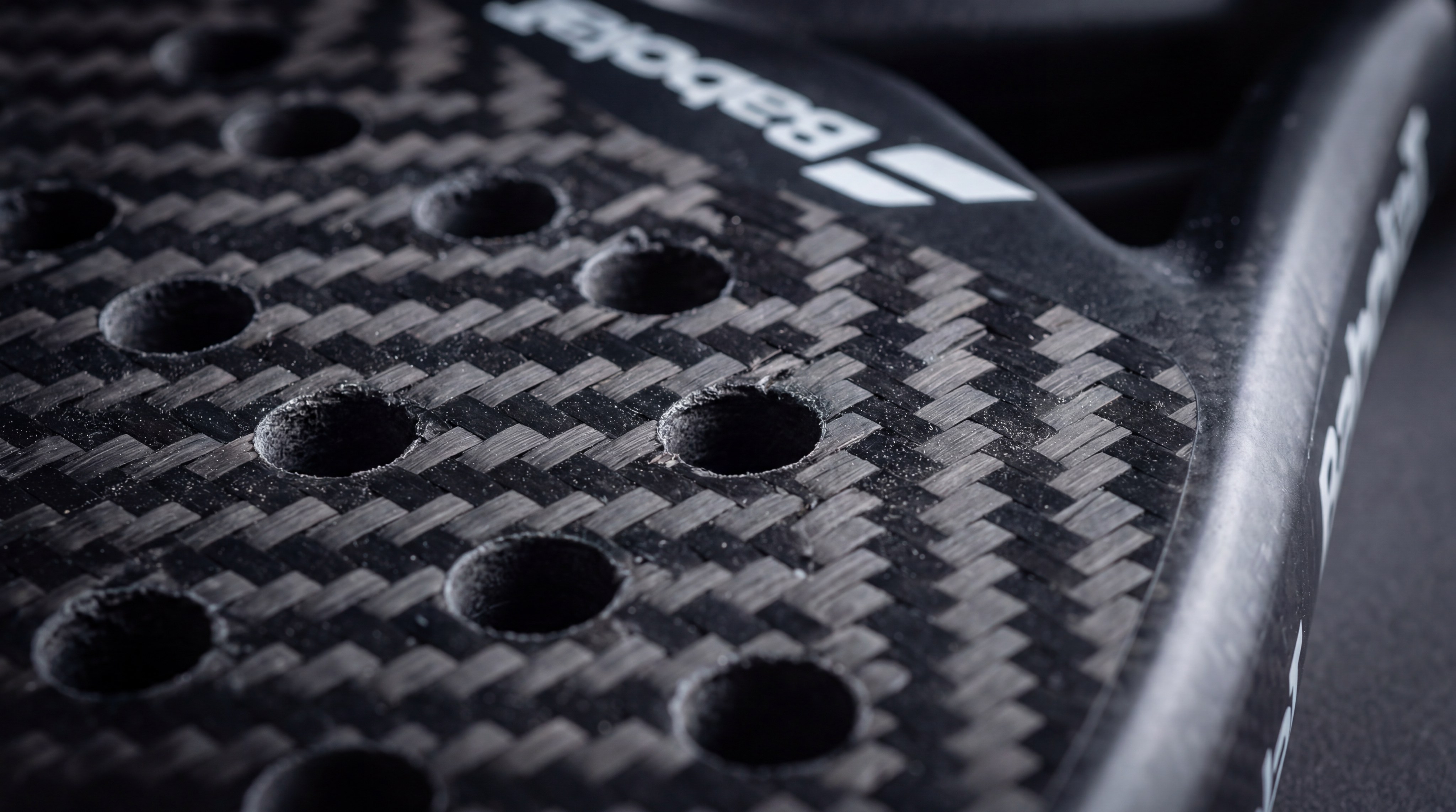 padel racket carbon fiber macro