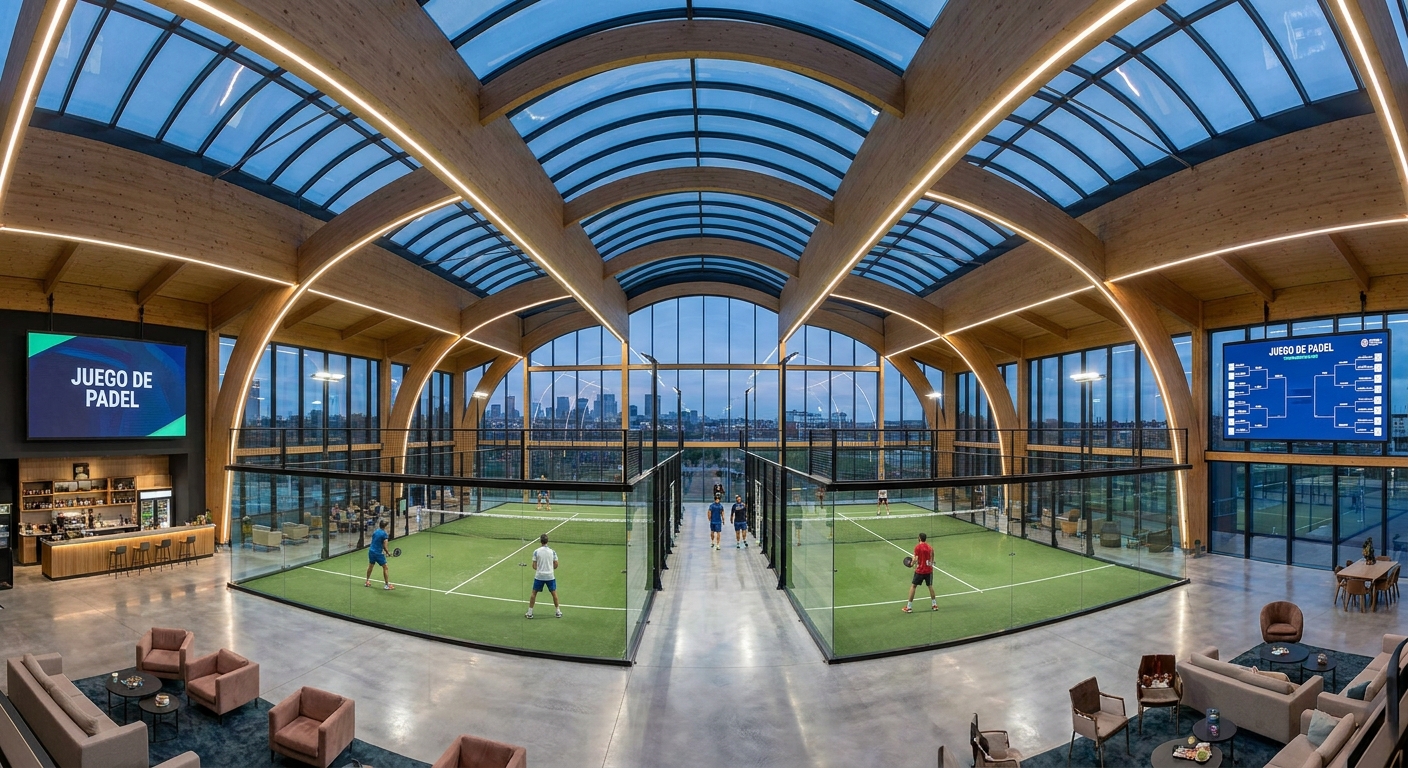 Luxury padel club panoramic visualization