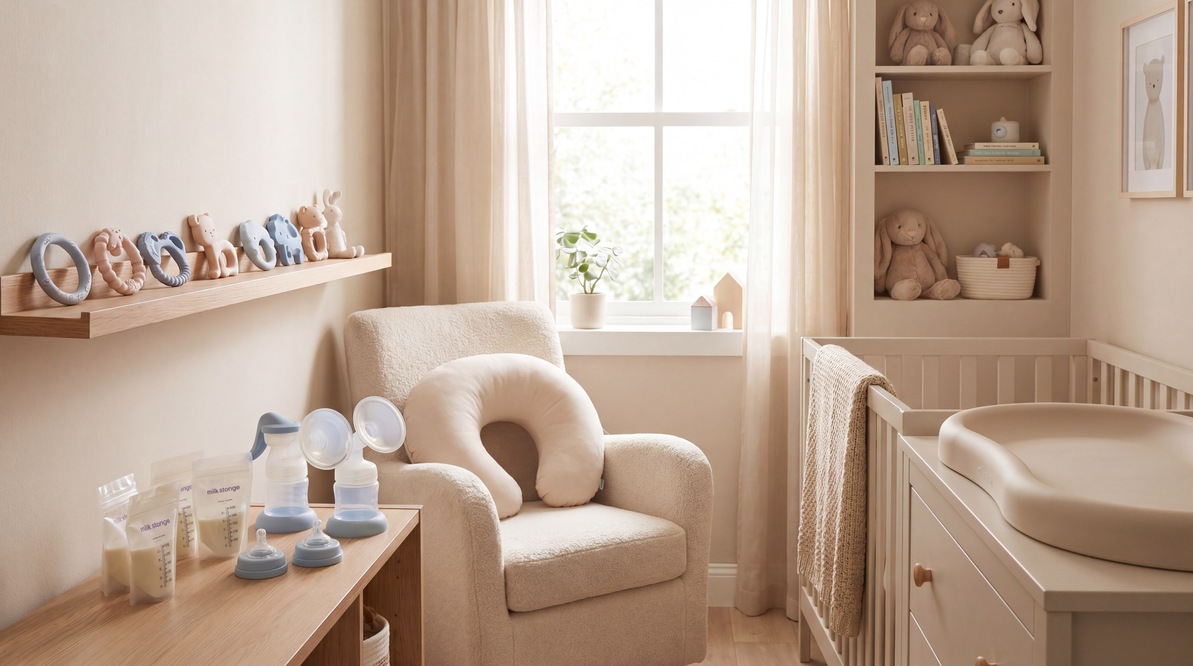 Image: Modern Nursery with Silicone Teething Toys