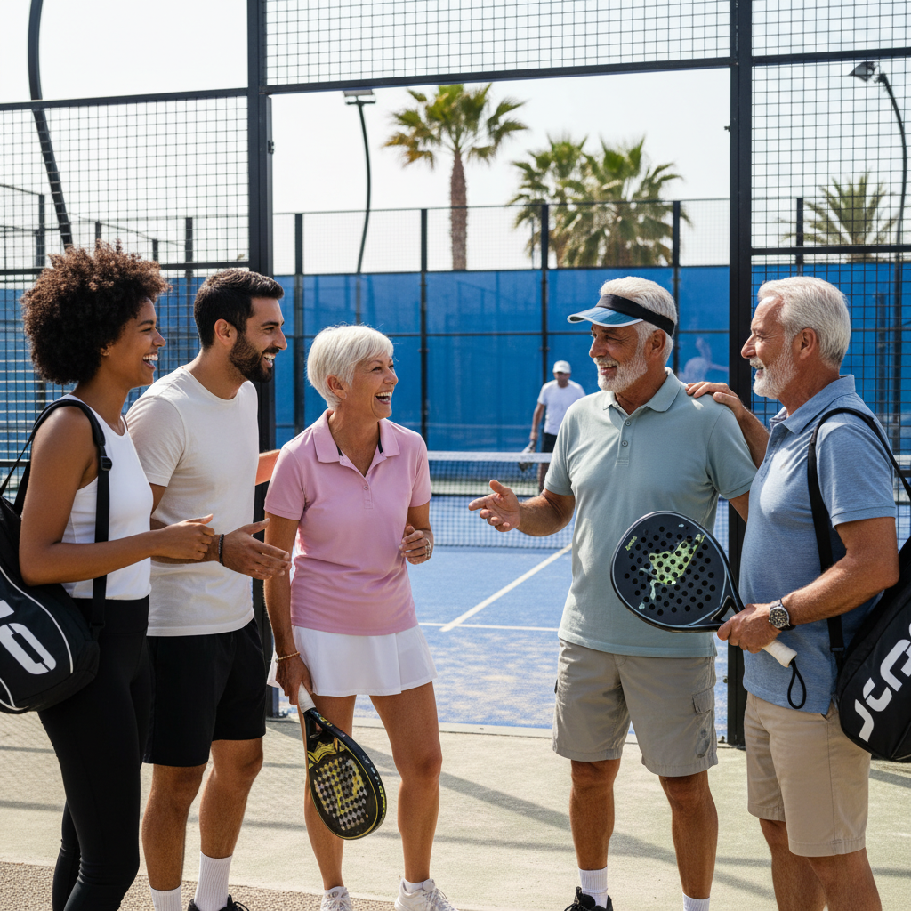Cross generational padel players