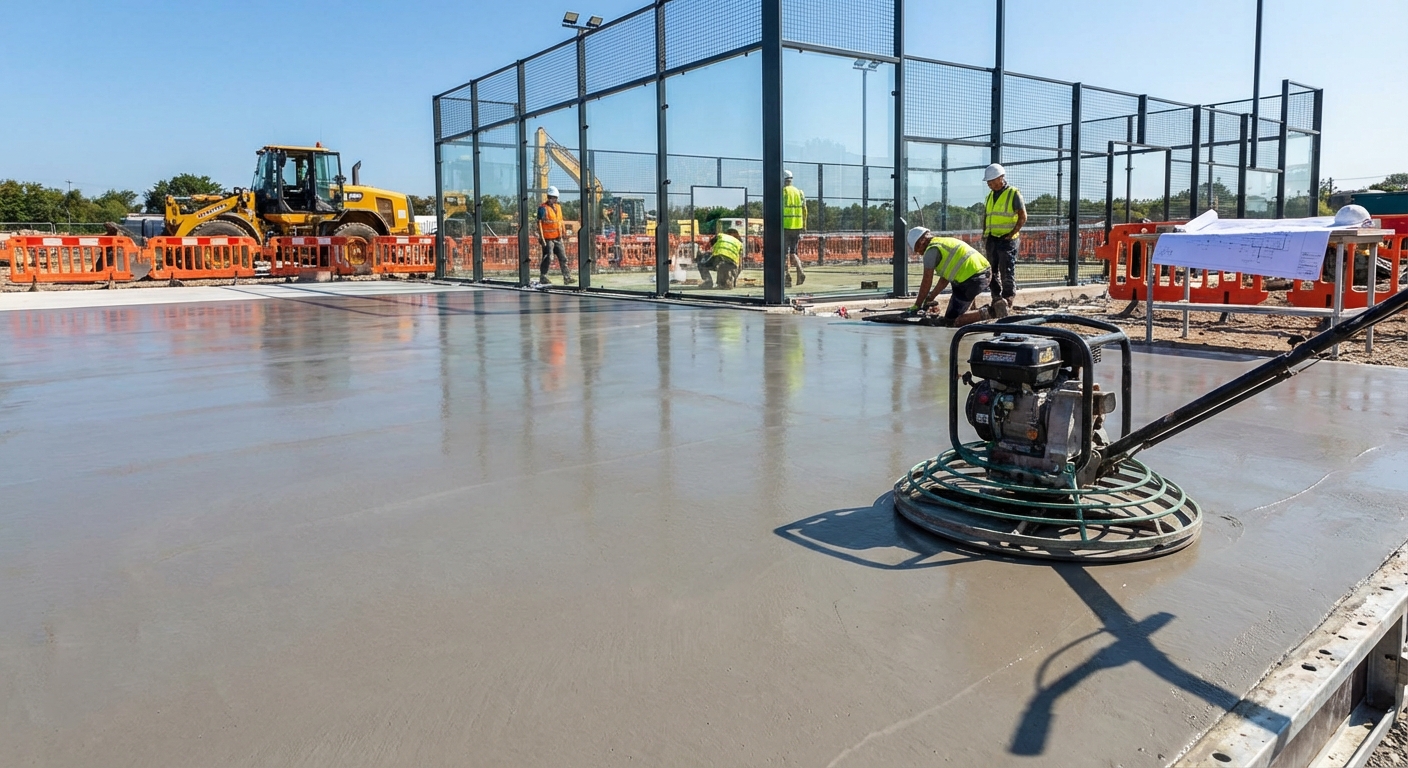 concrete foundation padel court