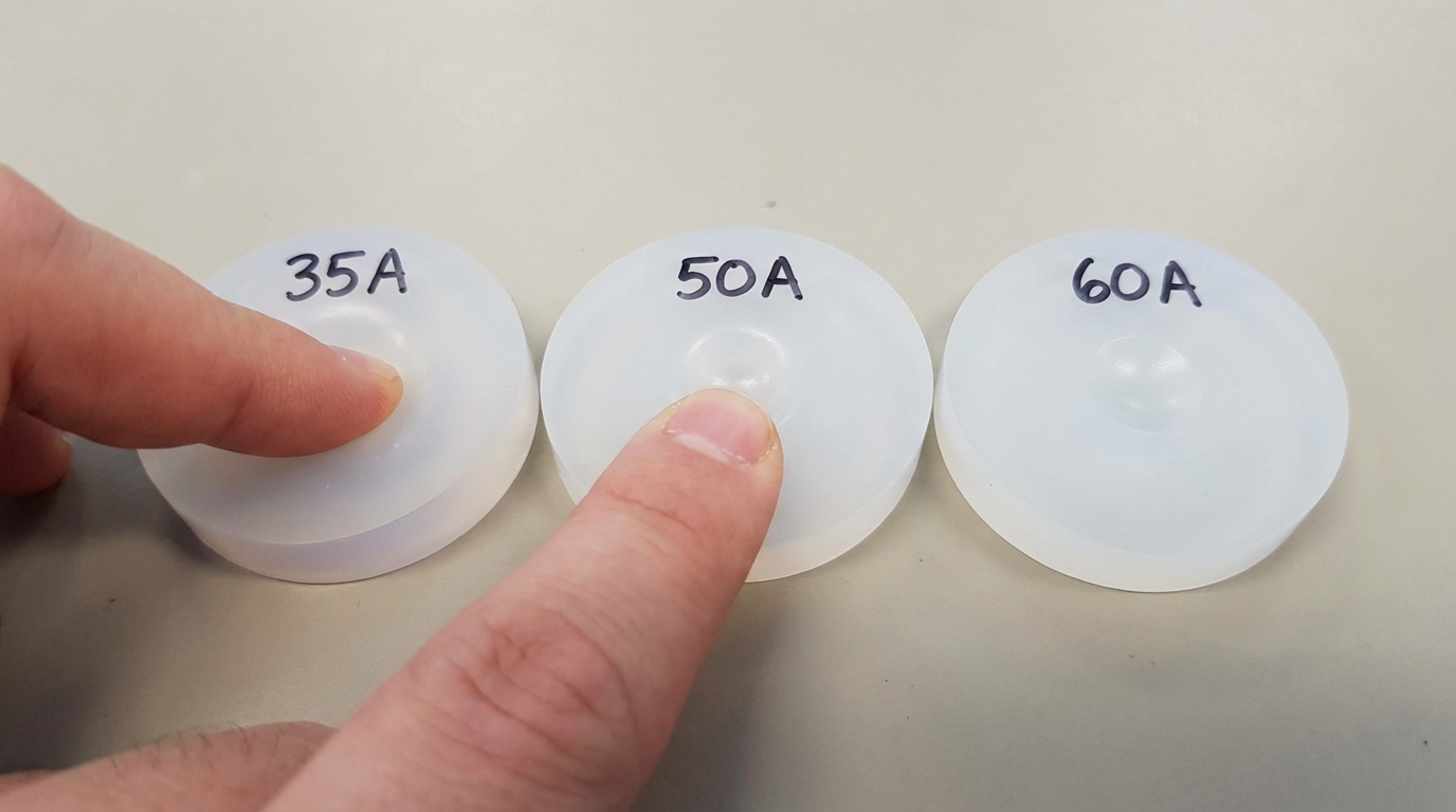 silicone hardness comparison visual