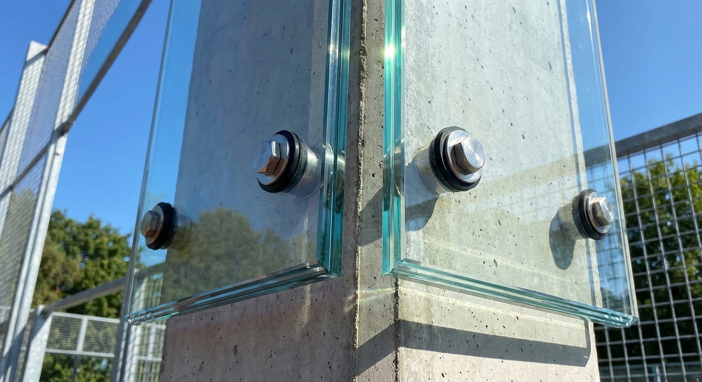 padel court glass detail