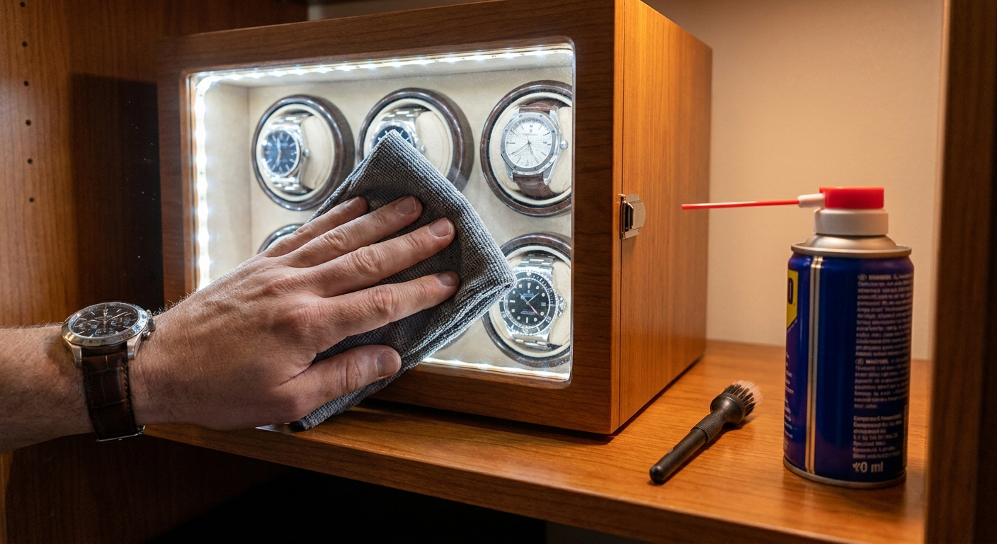 Watch winder safe cleaning