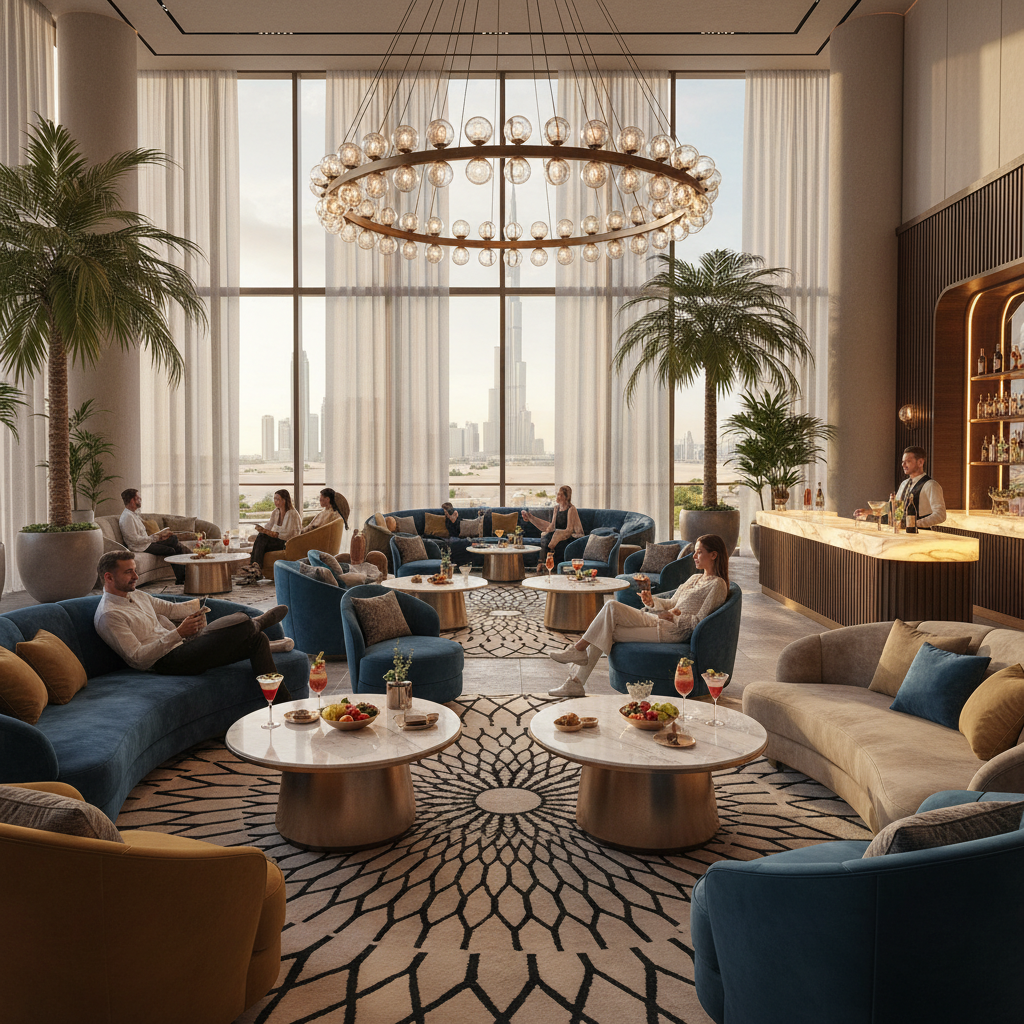 luxury padel club lounge dubai