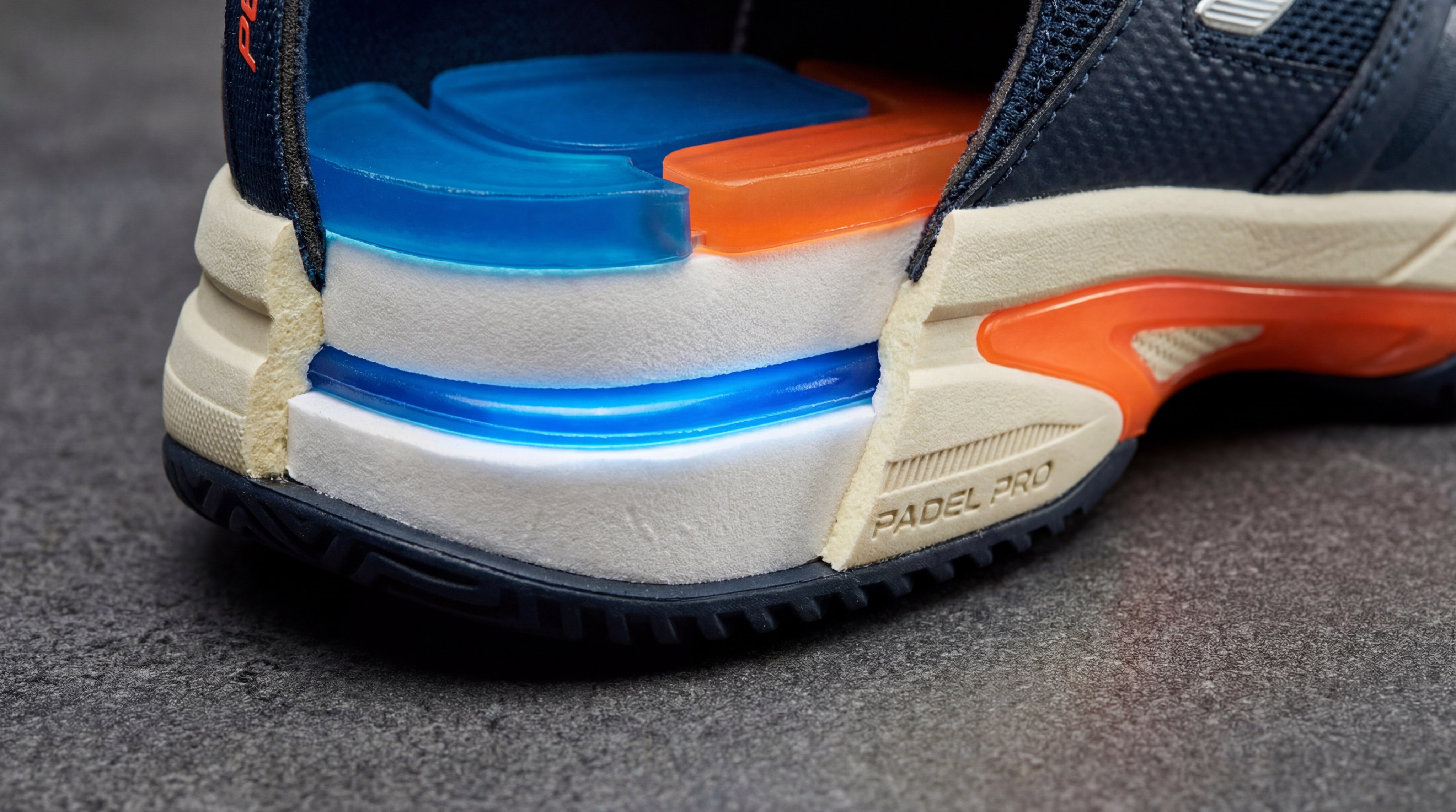 padel shoe midsole cutaway