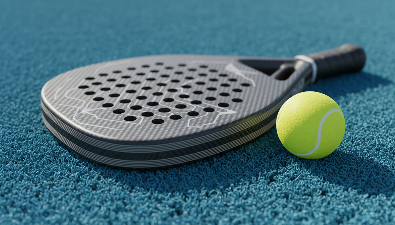 carbon fiber padel racquet closeup