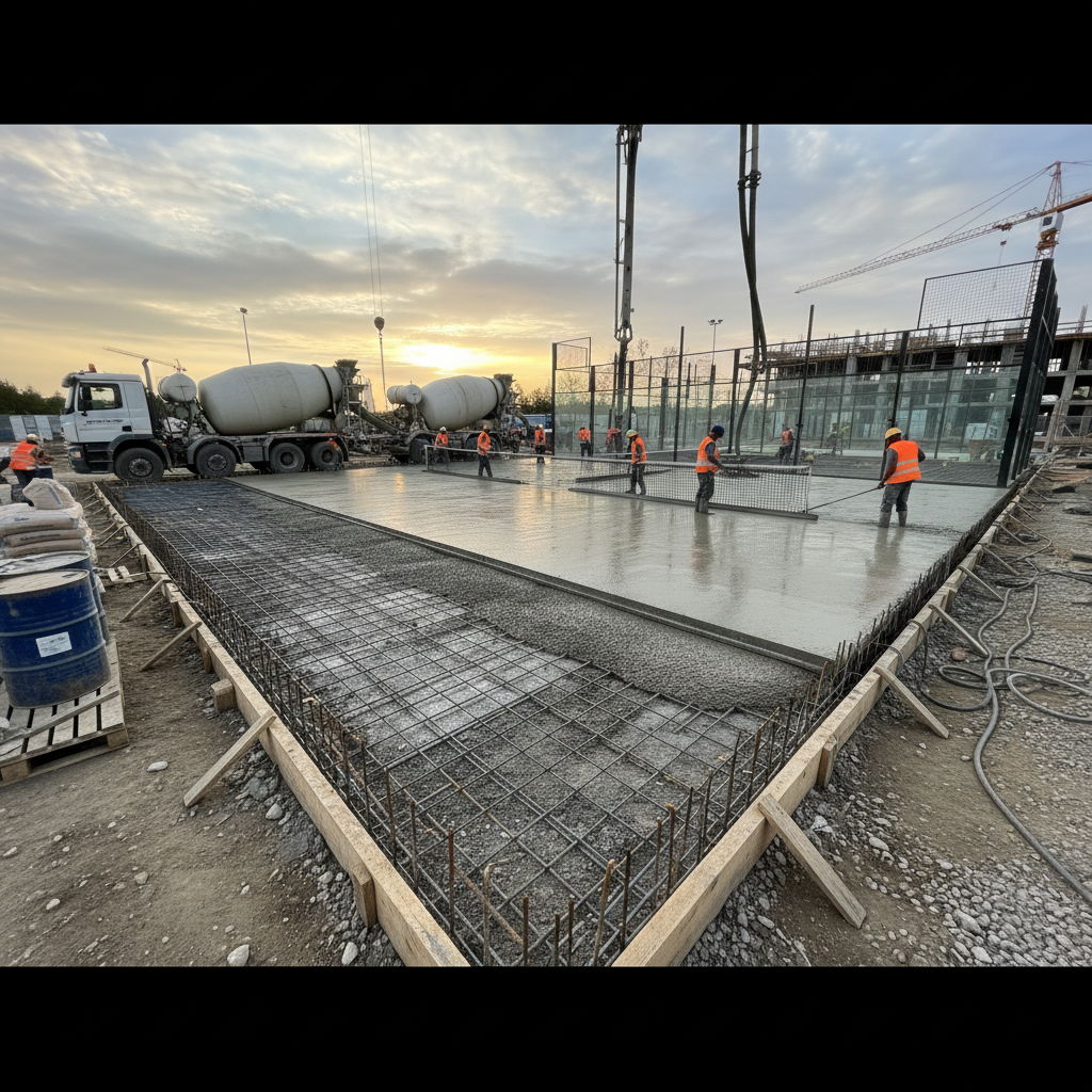 construction padel court foundation