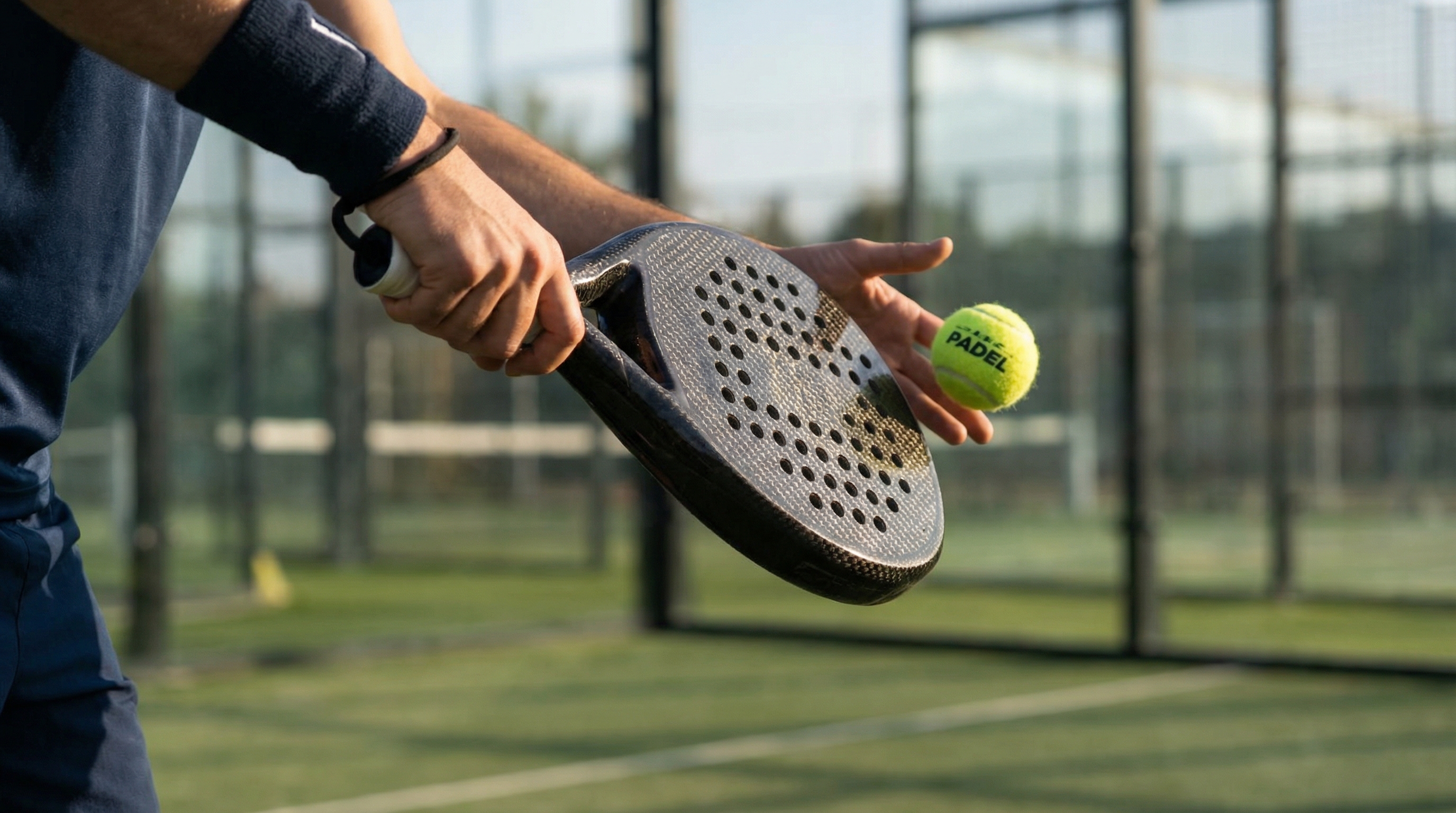 A player preparing a low underhand serve
