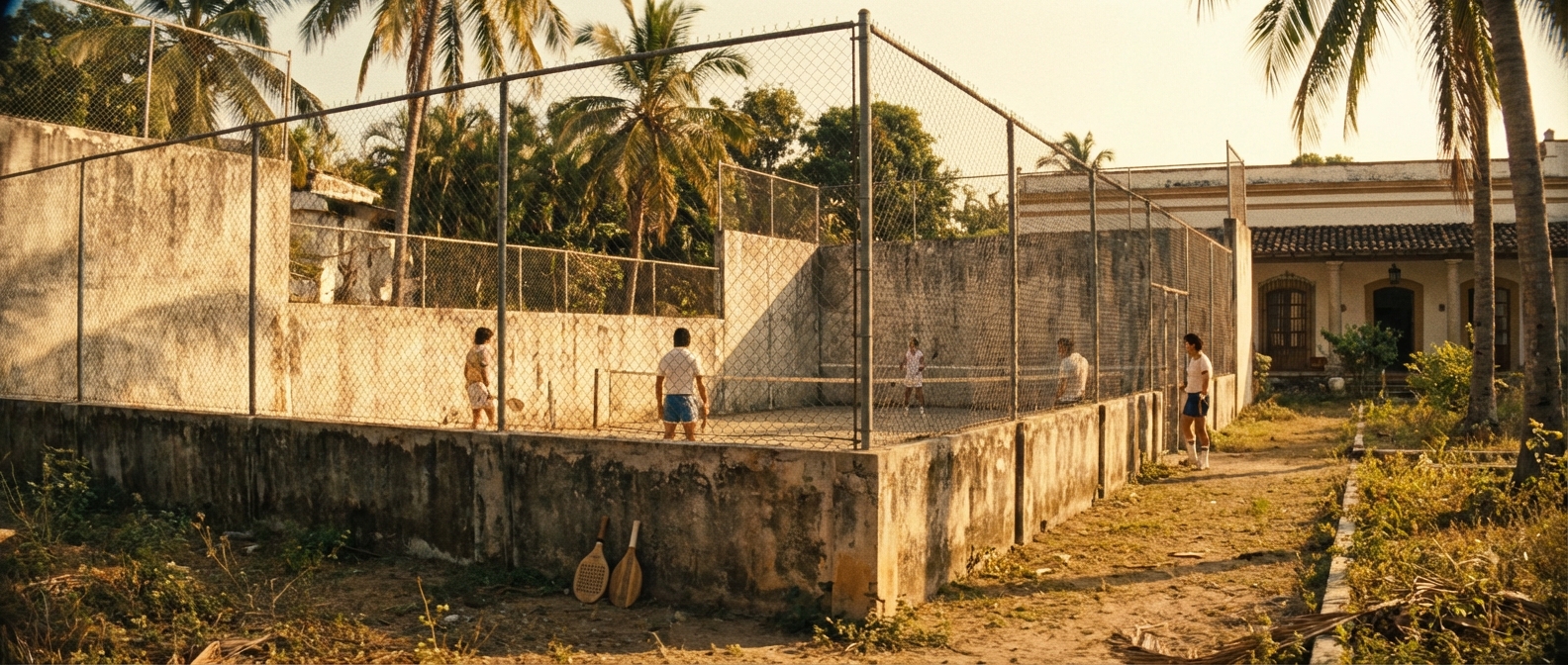 vintage padel court mexico 1970s