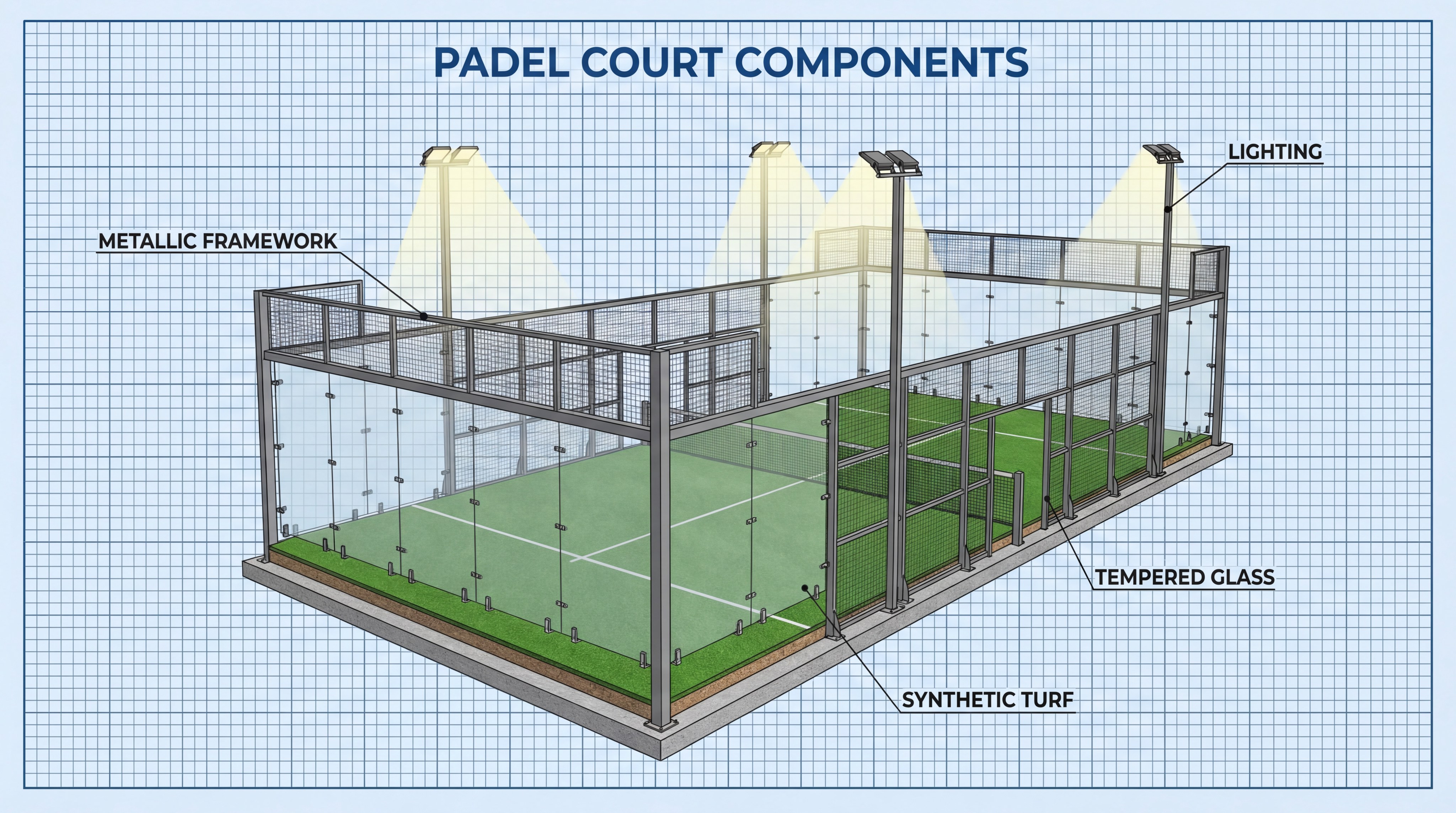 padel court anatomical diagram