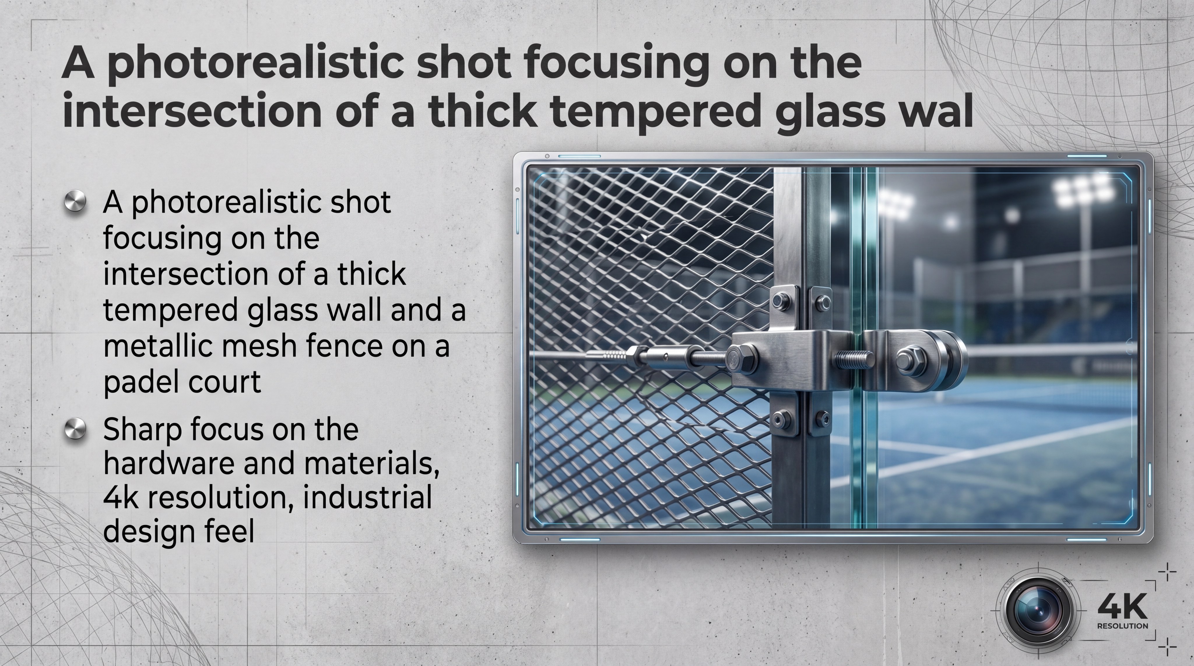padel court glass mesh interface
