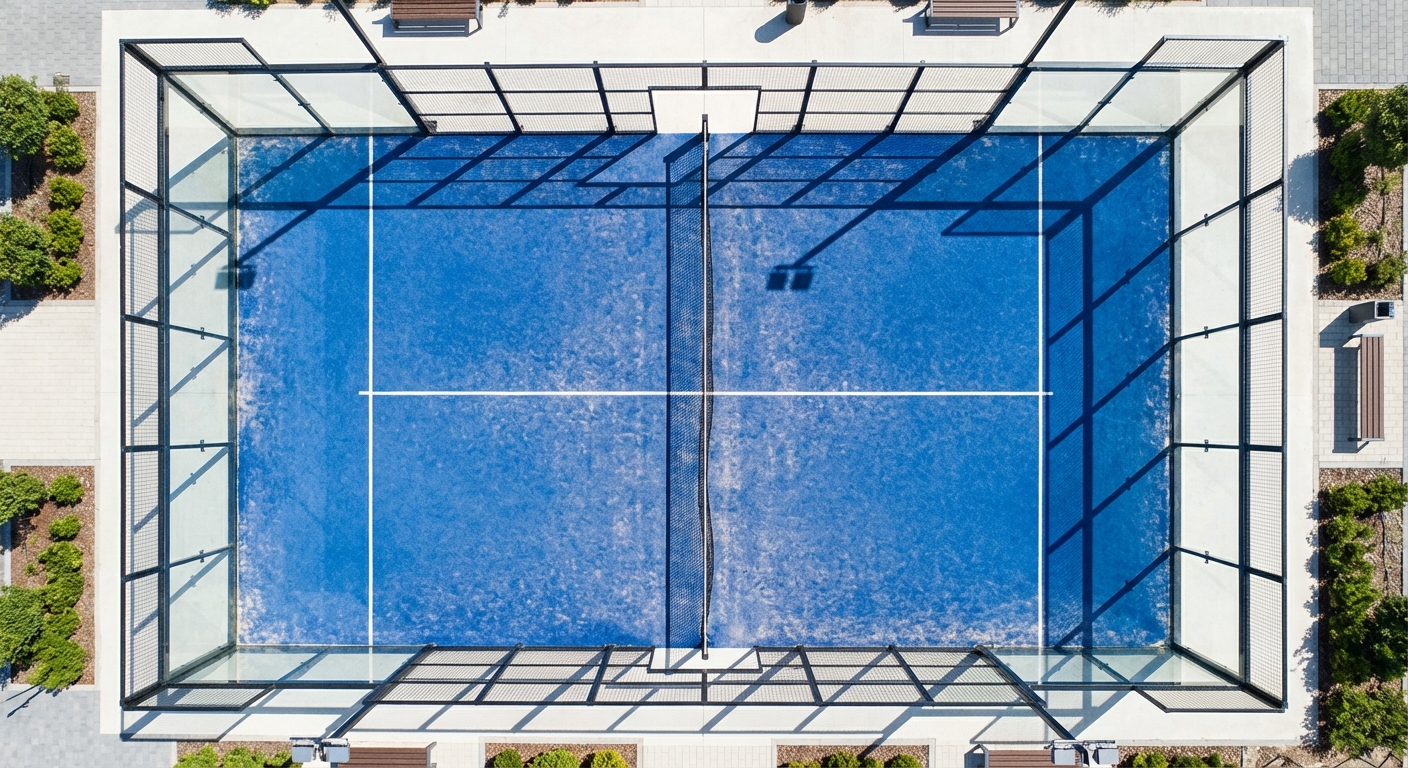 Professional Top-Down Padel Court View