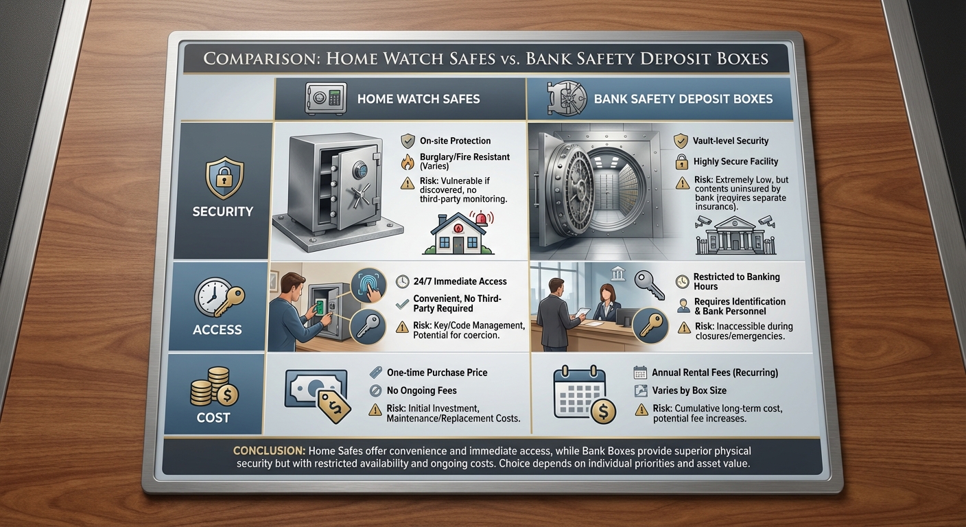 Home Watch Safes vs Bank Comparison Chart