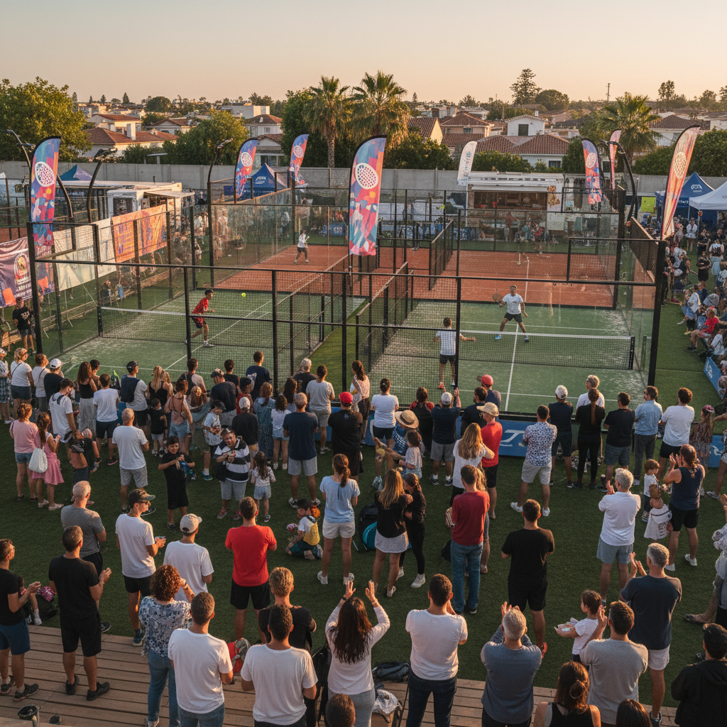community padel tournament atmosphere
