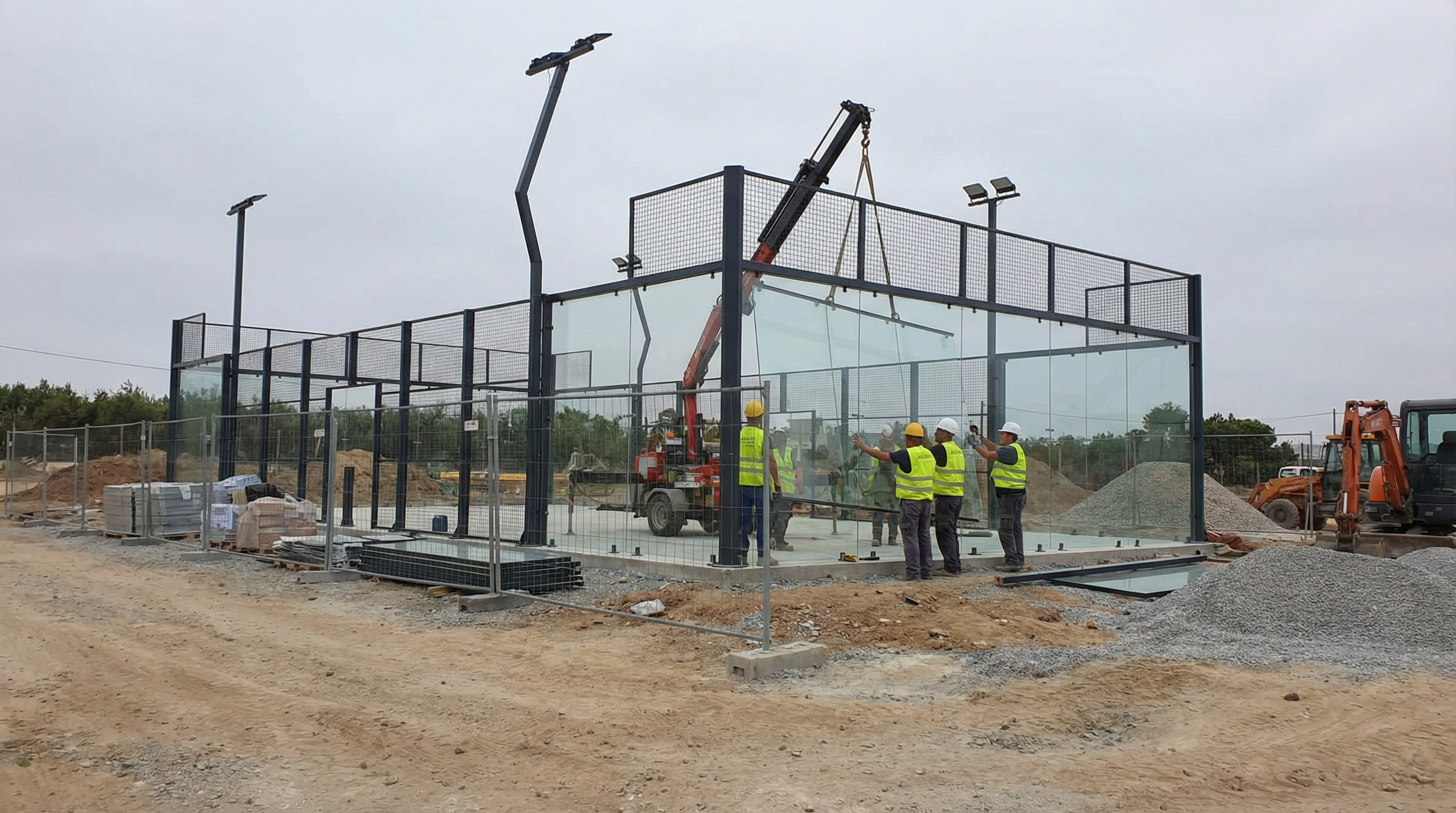 padel court construction site