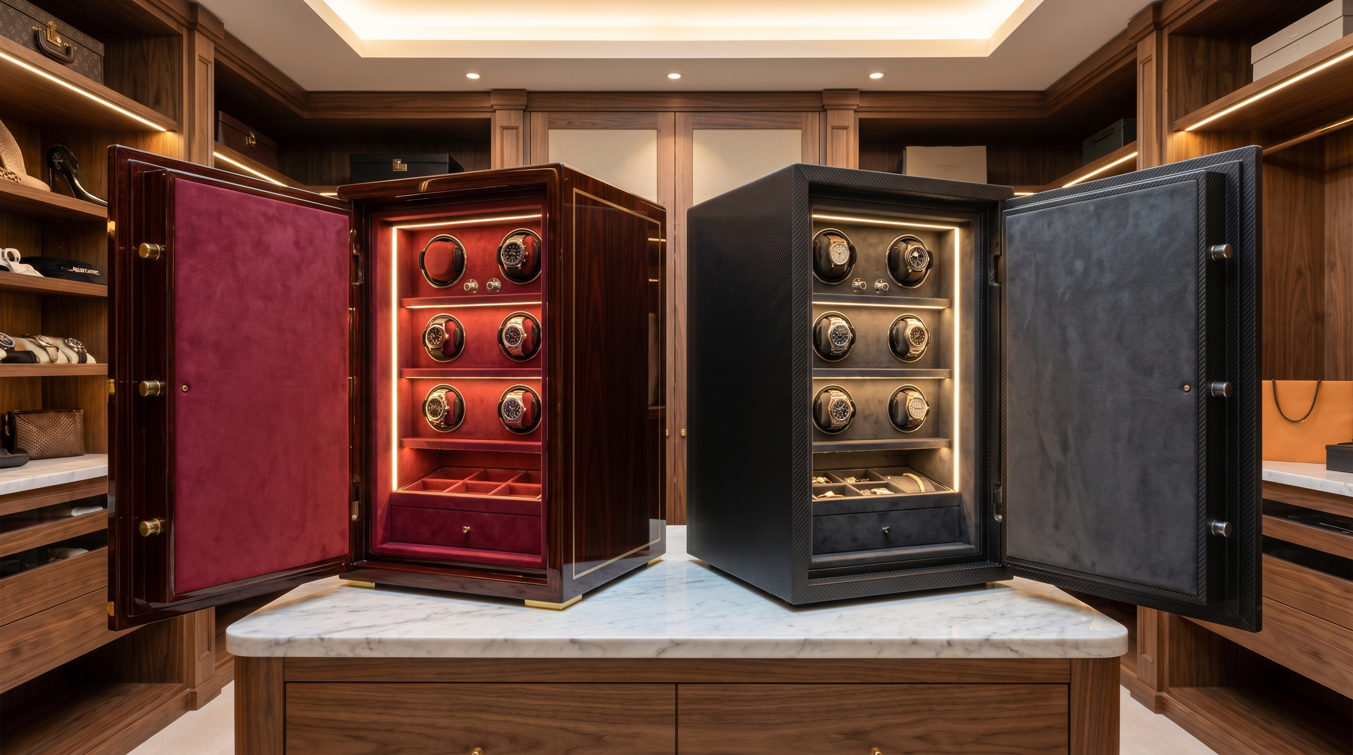 Luxury Watch Safe Aesthetic Showcase