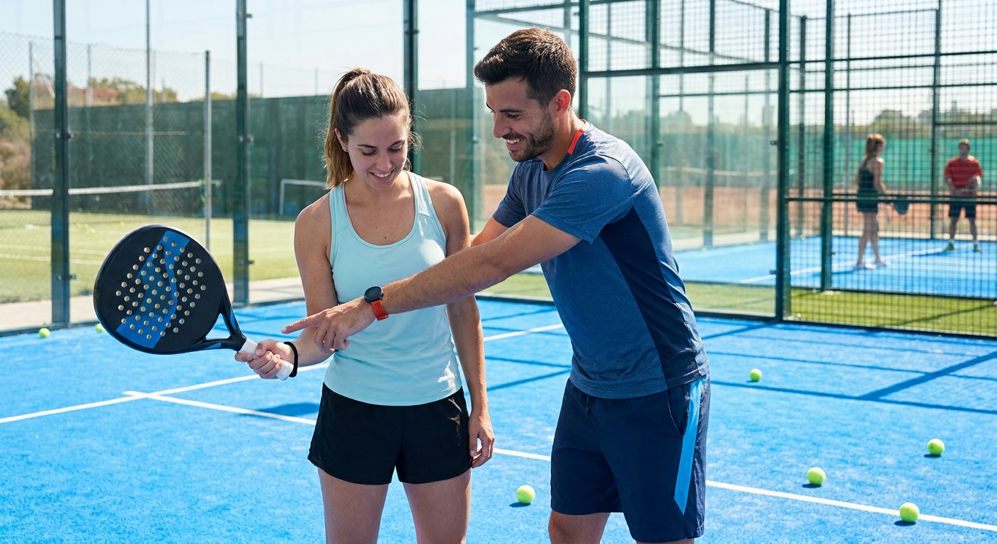 padel racquet beginner instruction