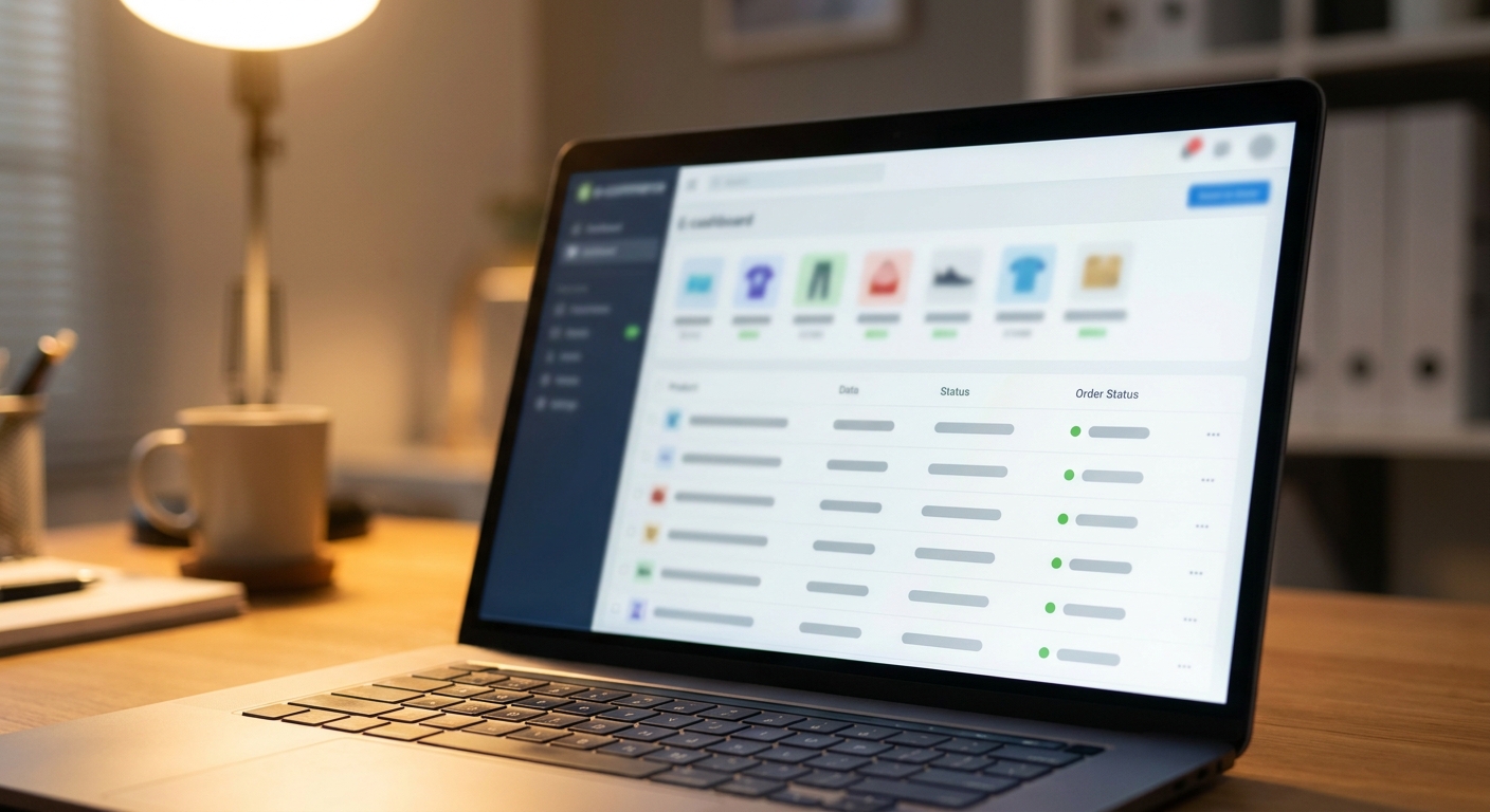 ecommerce dashboard laptop screen