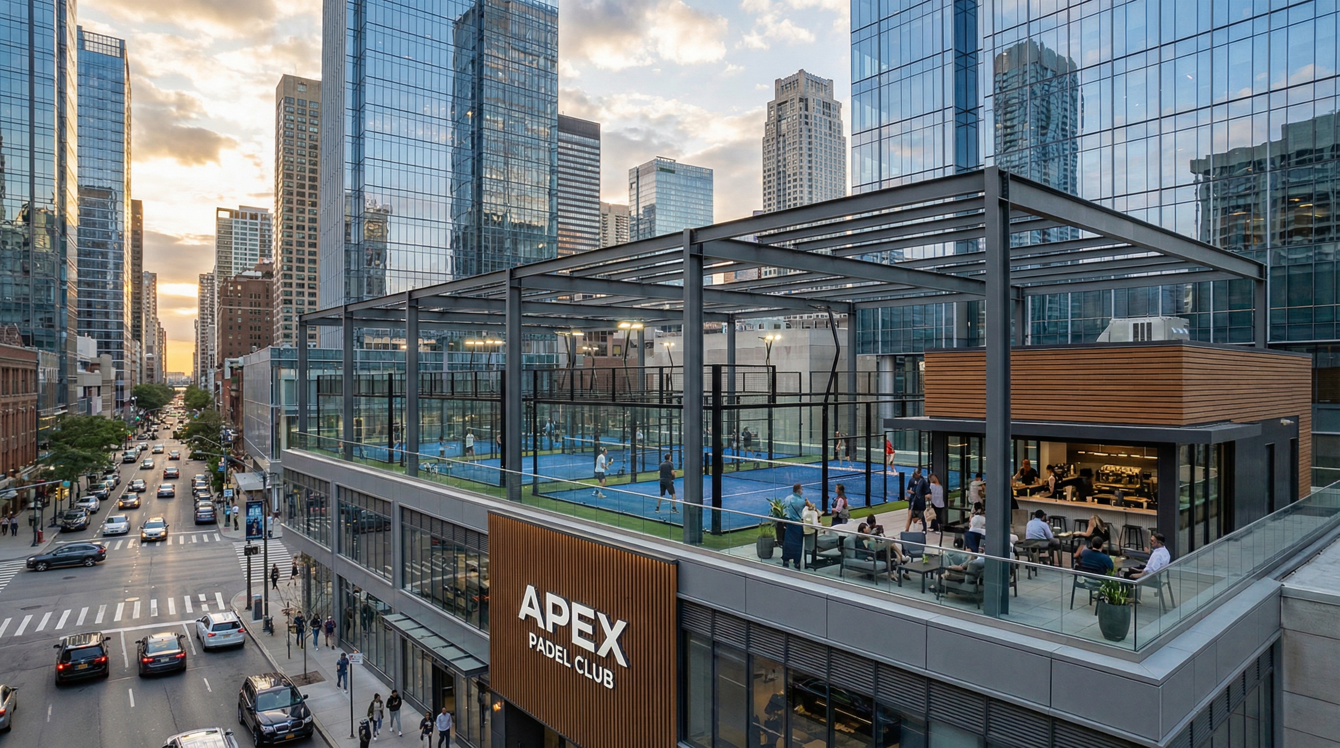 modern padel court urban architecture