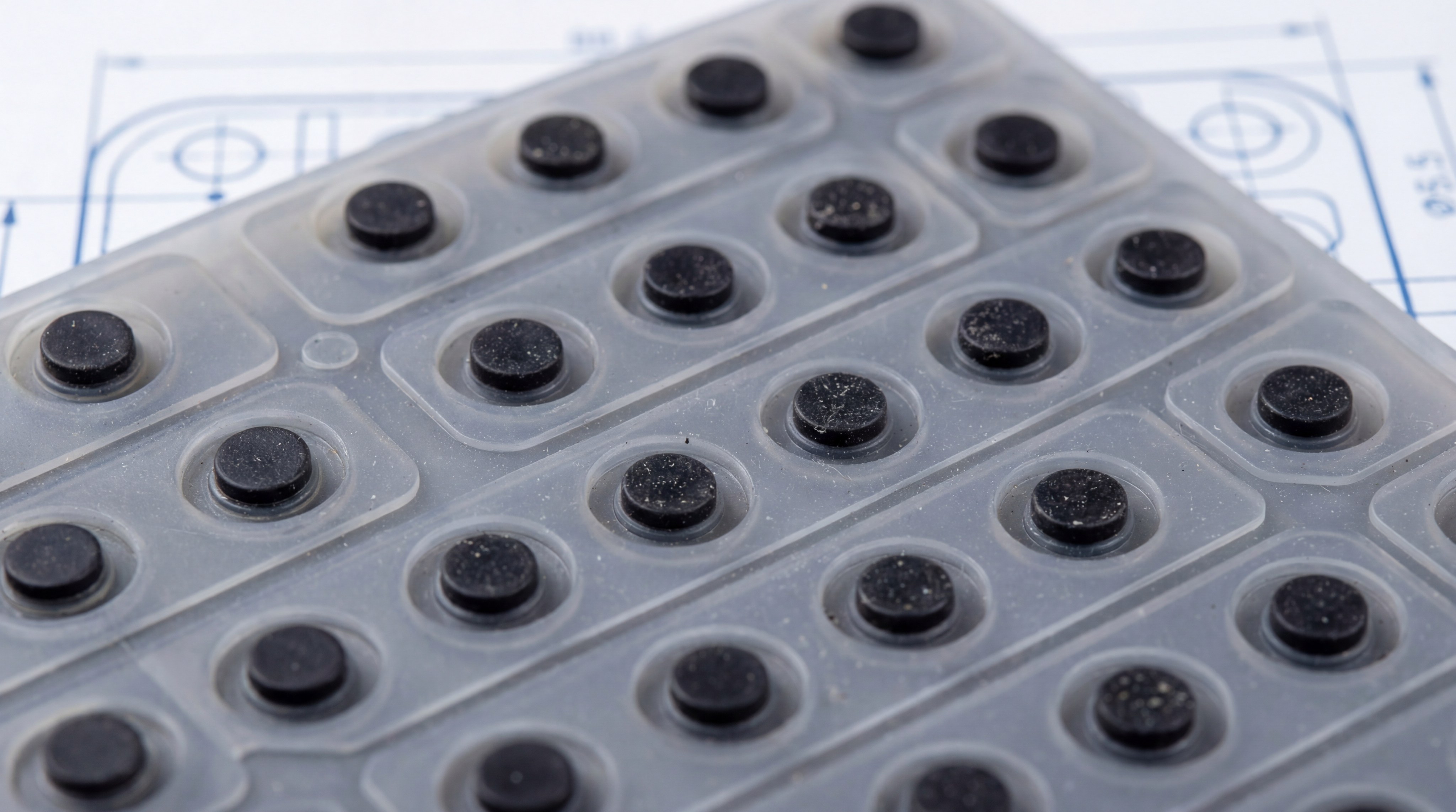 Macro View of Silicone Keypad Bottom