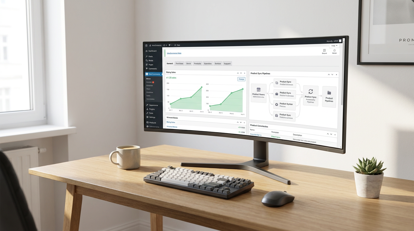 E-commerce dashboard on screen