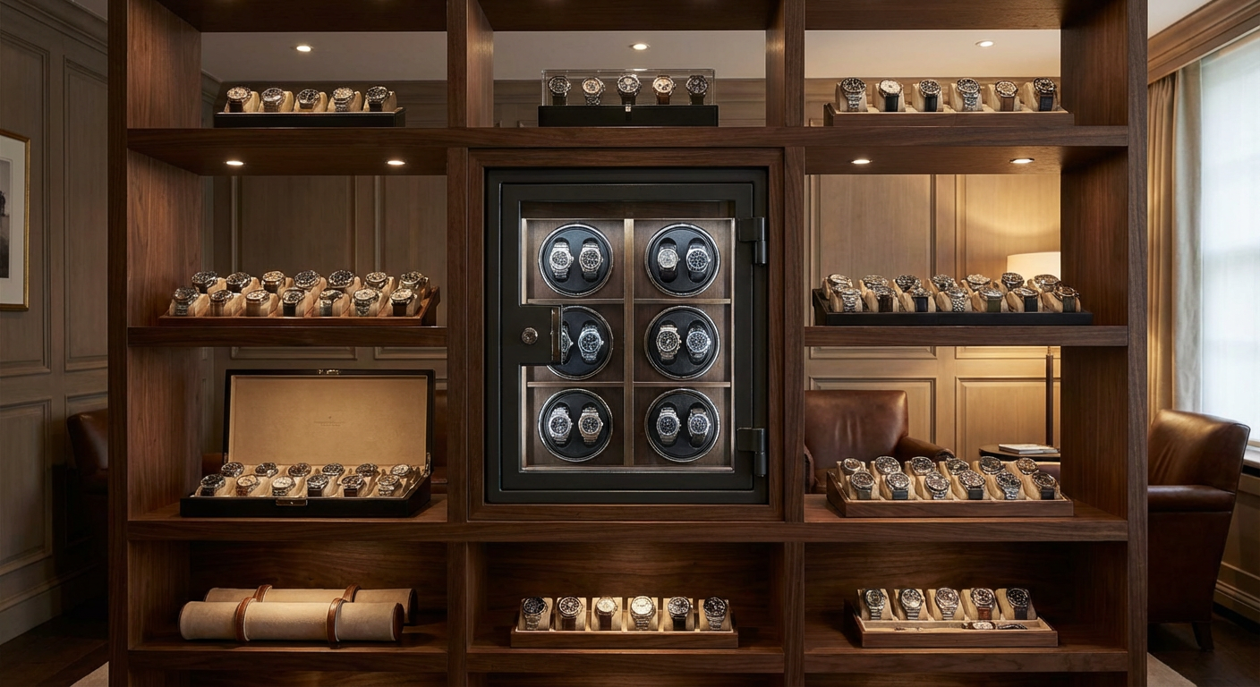 Spacious Watch Winder Safe with Display Collection