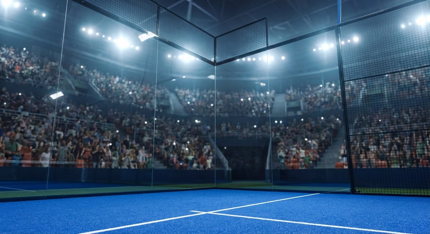 Panoramic padel court view