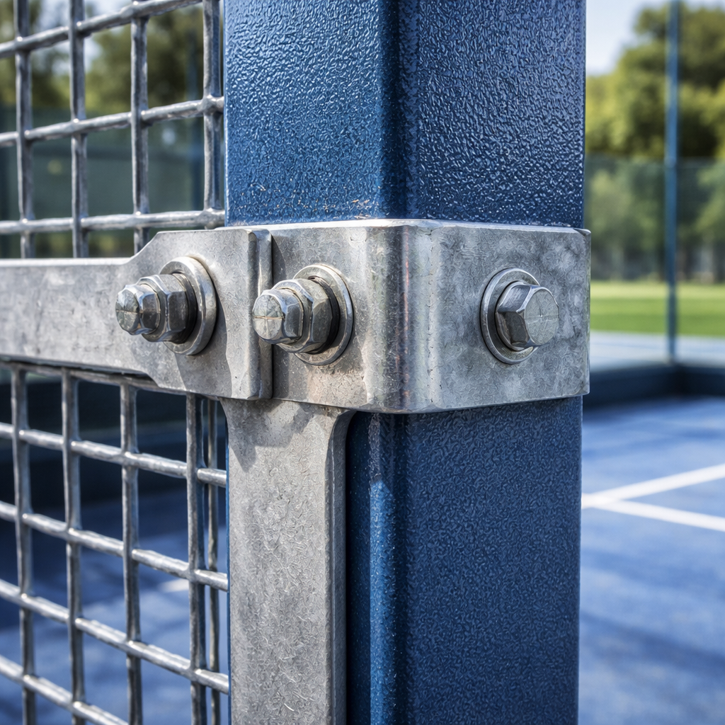 padel court steel mesh connection