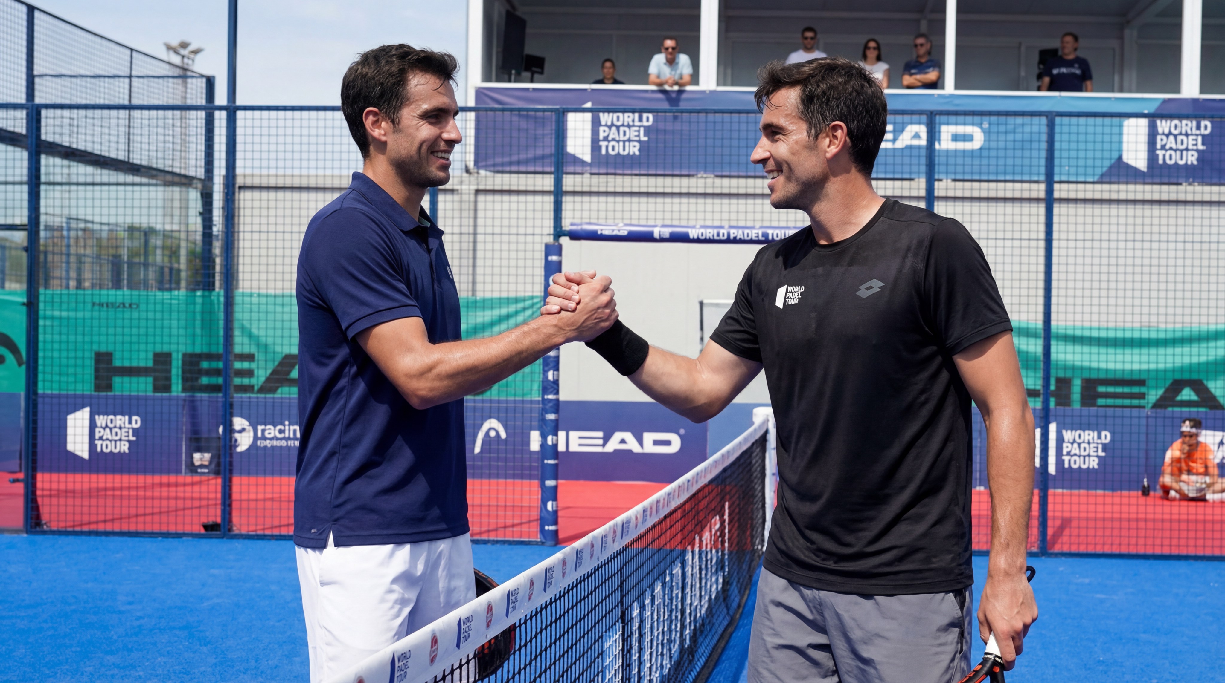 Athletes padel handshake sportsmanship