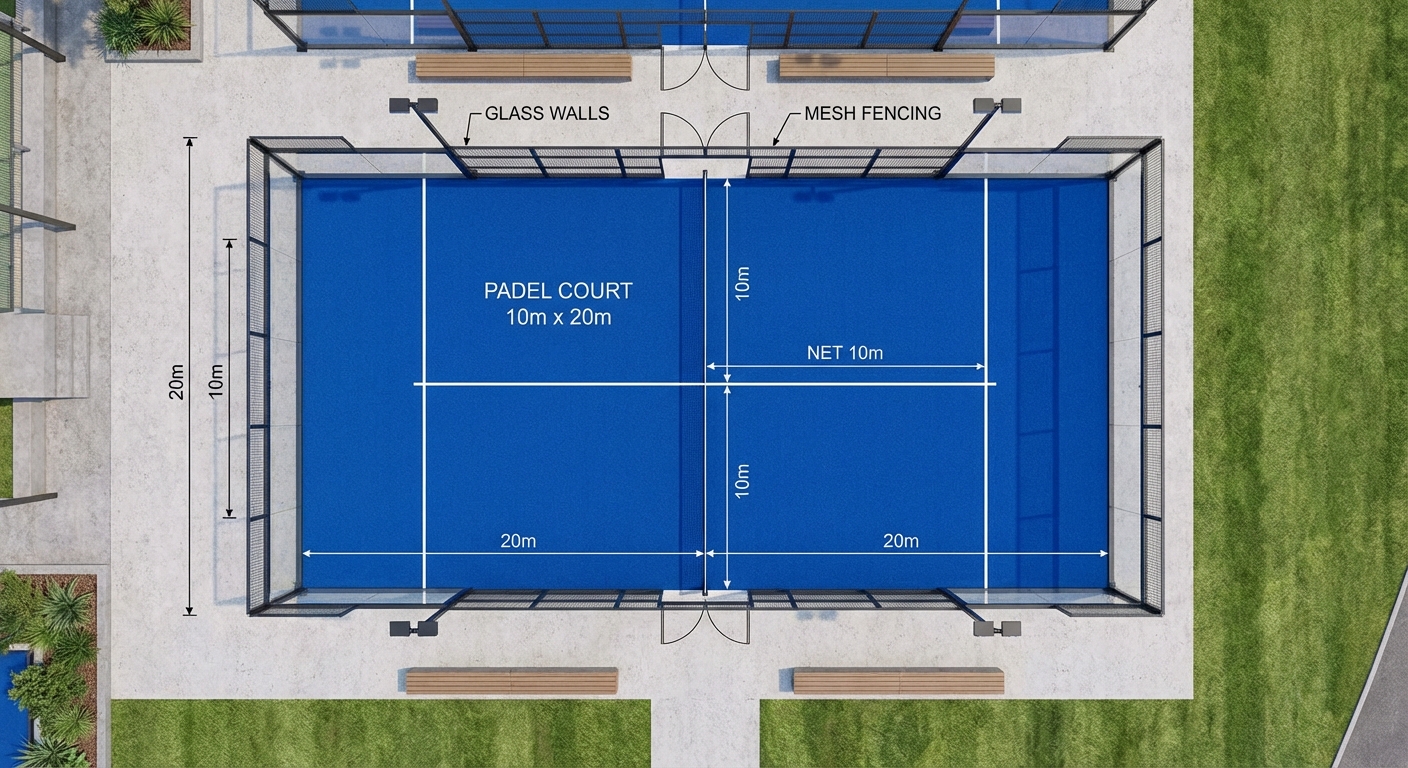 padel court architectural layout