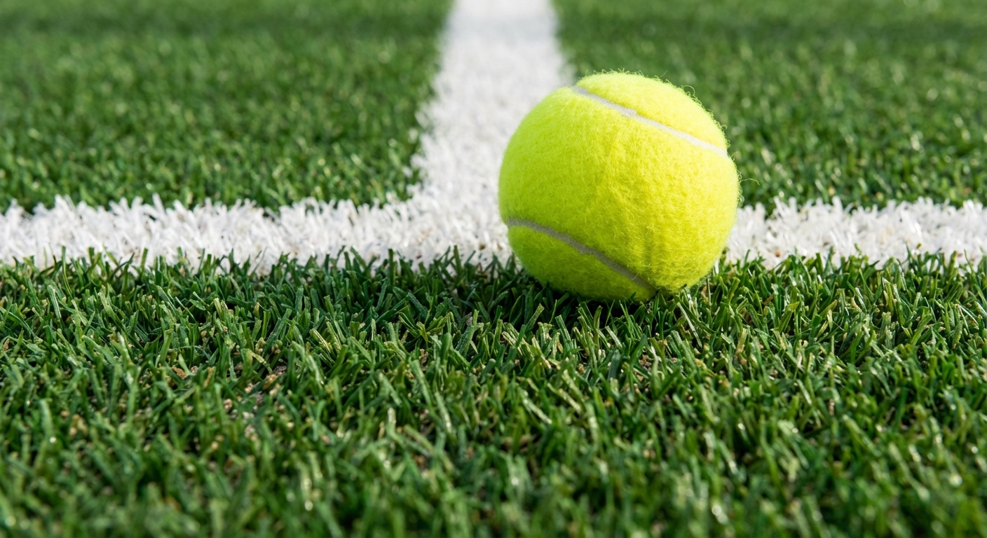 Padel grass macro shot