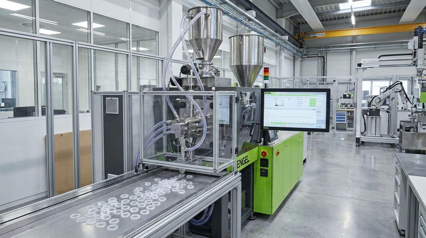 Liquid silicone injection molding facility for mass production