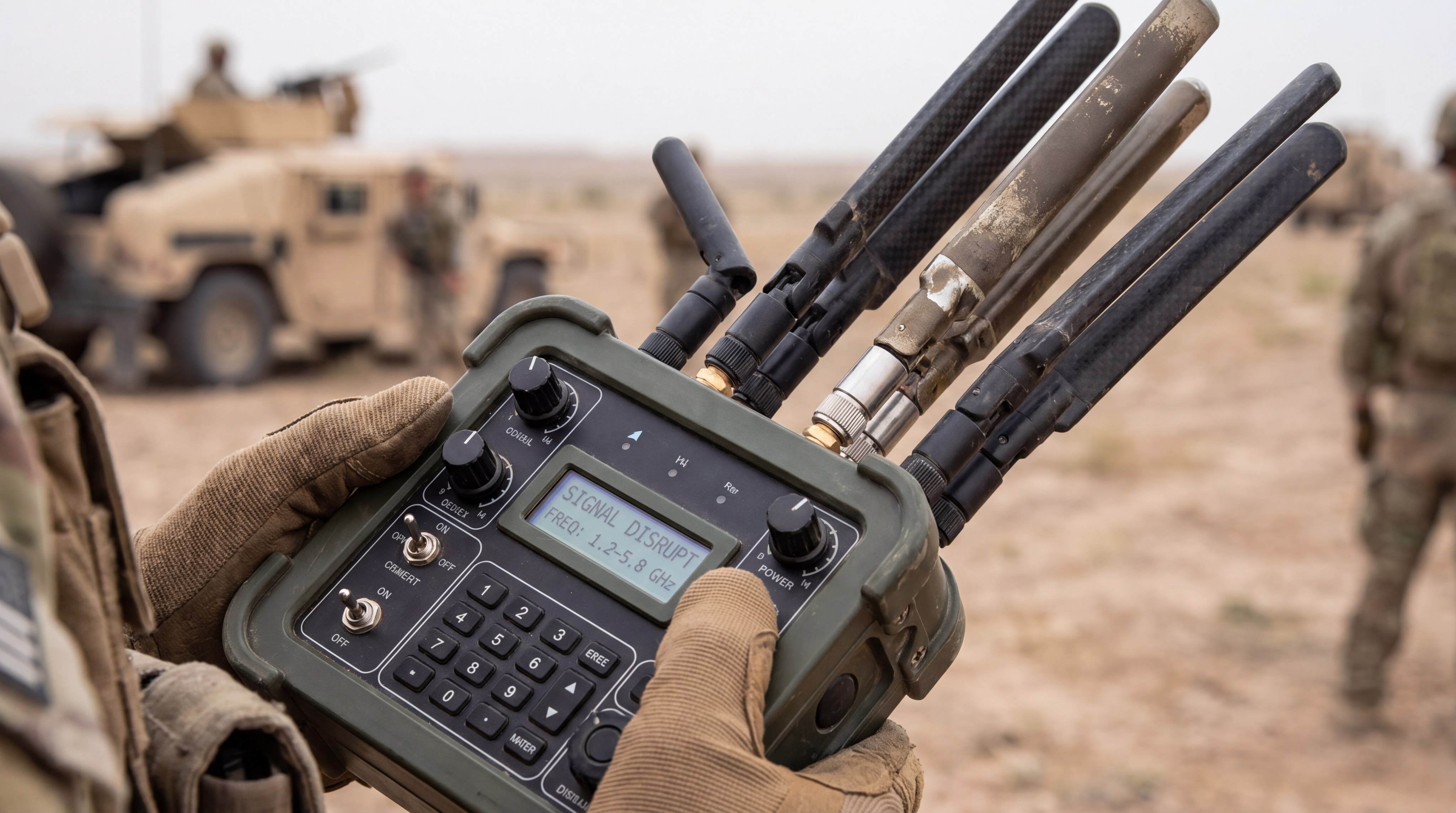 tactical drone jammer control panel