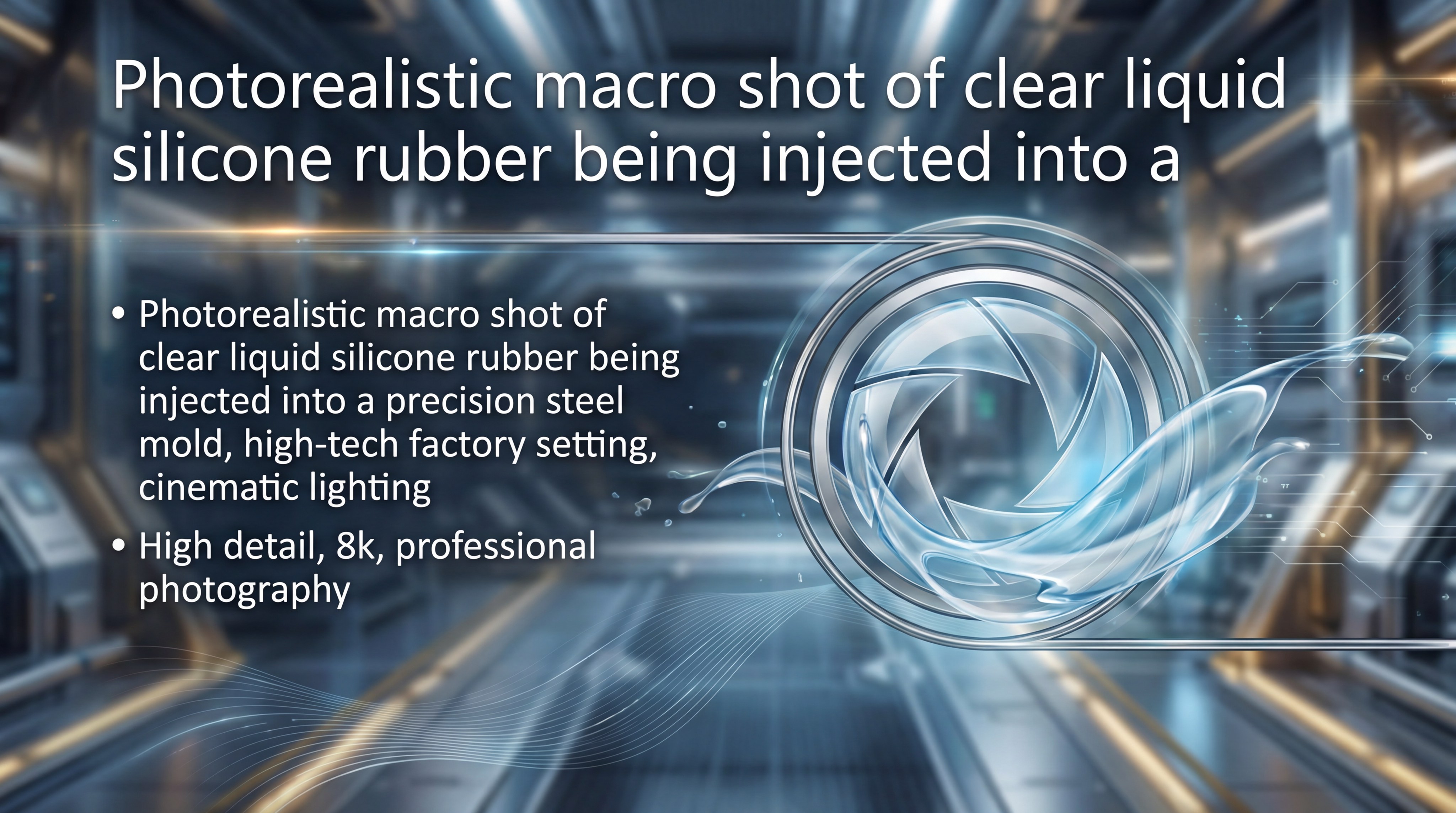 Macro shot of clear liquid silicone rubber injection