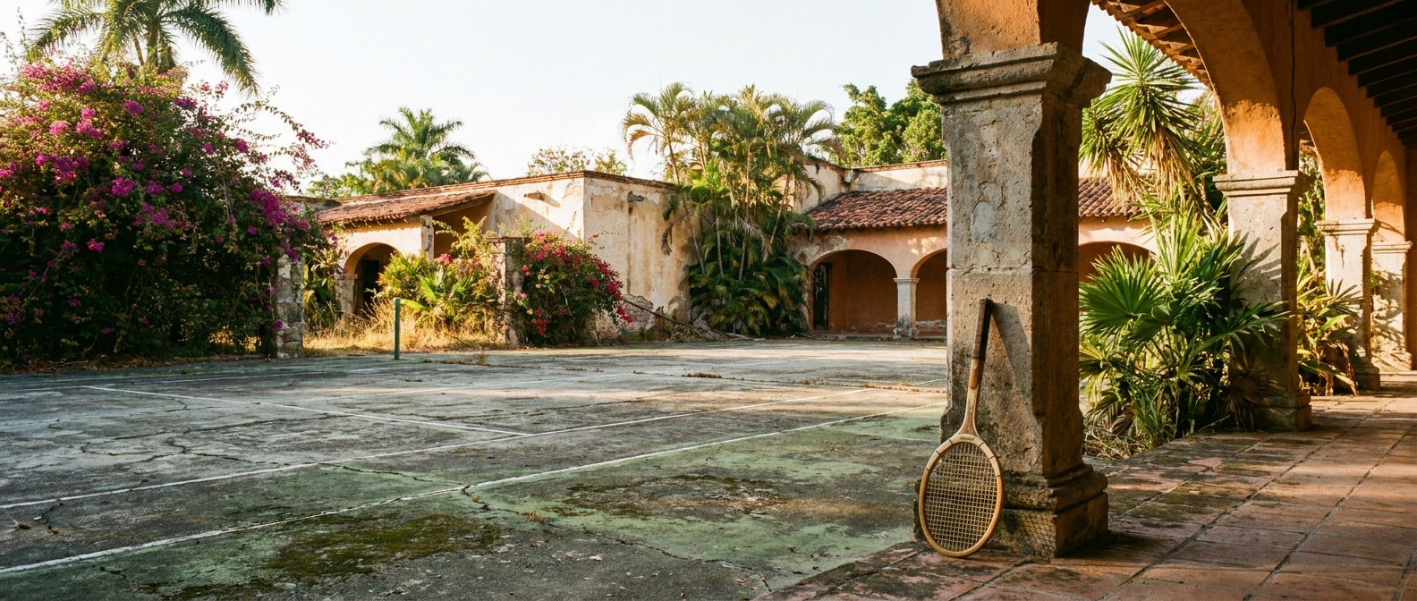 vintage mexican tennis court 1970s