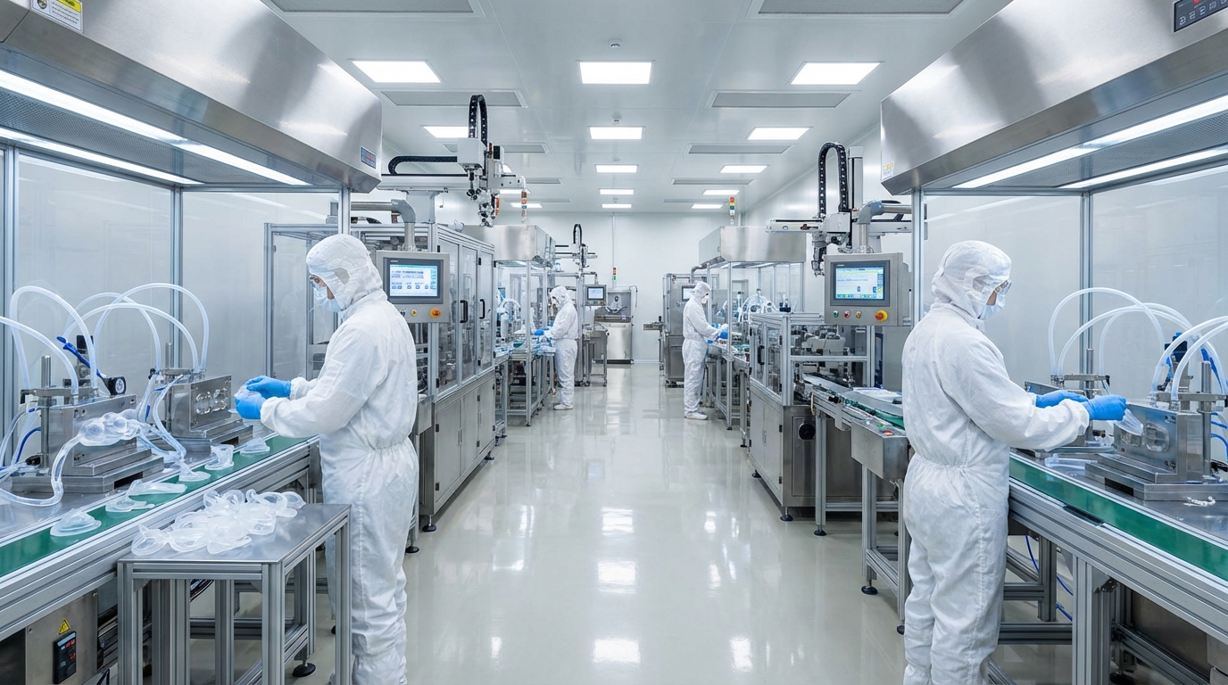 Sterile ISO-certified cleanroom facility for medical silicone manufacturing